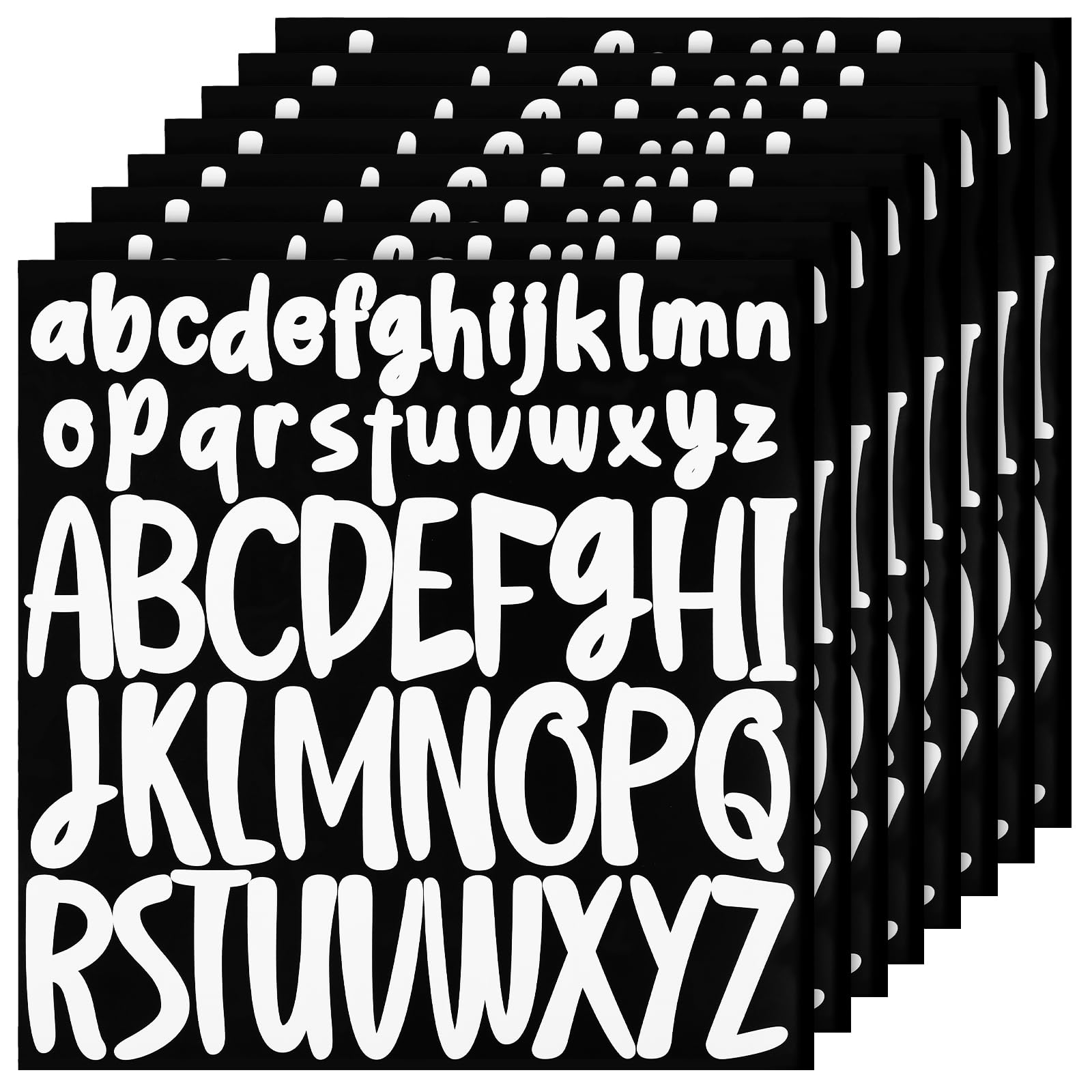 416pcs Self-Adhesive Alphabet Stickers - 8 Sheets (1