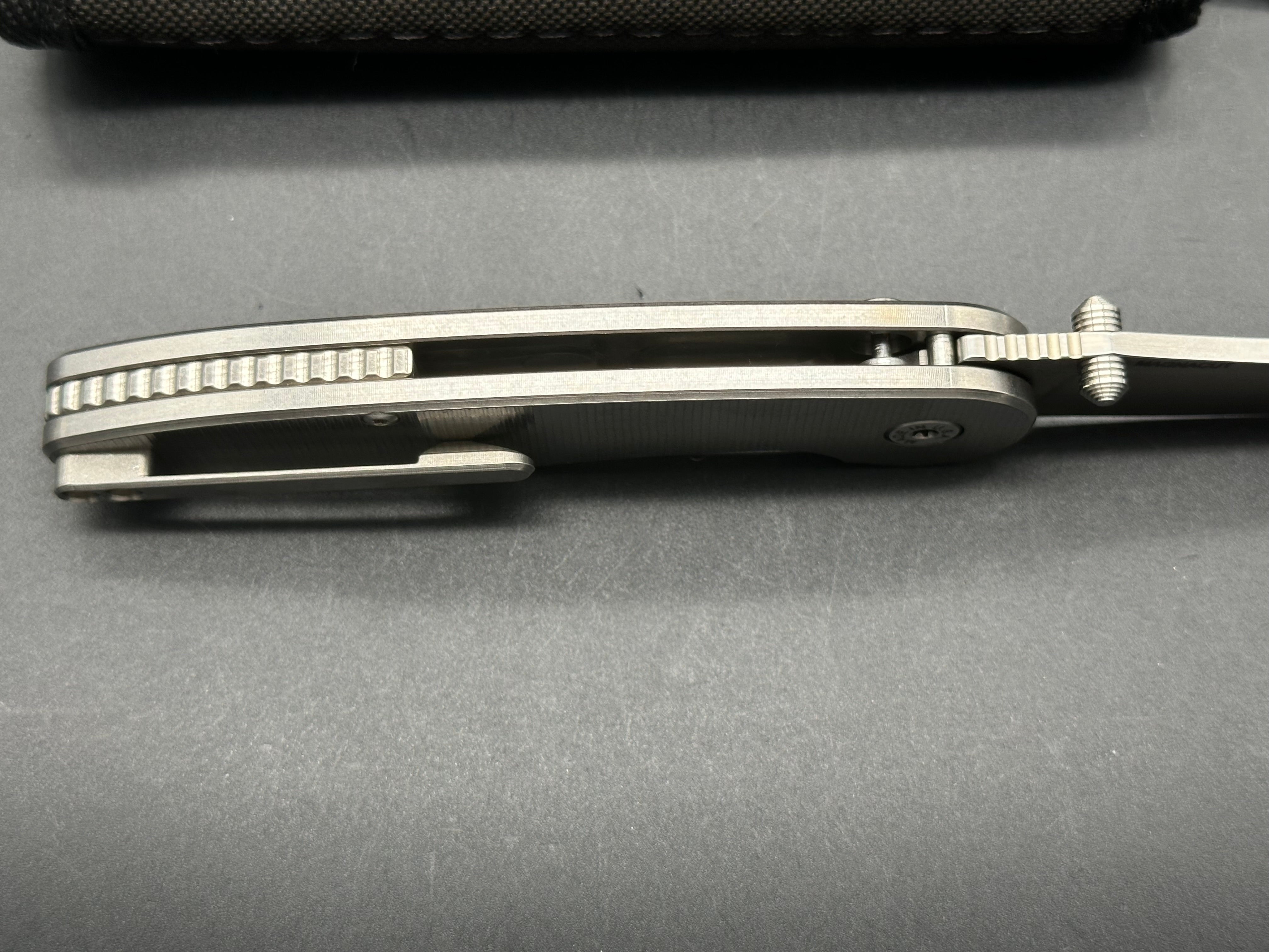 American Blade Works ABW MODEL 1 Titanium Button Lock Folding Knife with MagnaCut Steel - EDC, Outdoor, Camping & Survival Gear