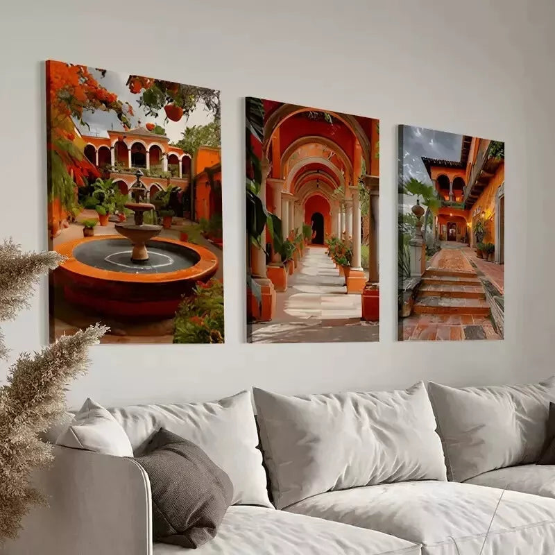 3-Piece Mexican Wall Art Set - Framed Canvas Prints 50x70cm (20x28in) - High Quality Australian Made Ready-to-Hang Decor for Living Room, Bedroom & Office