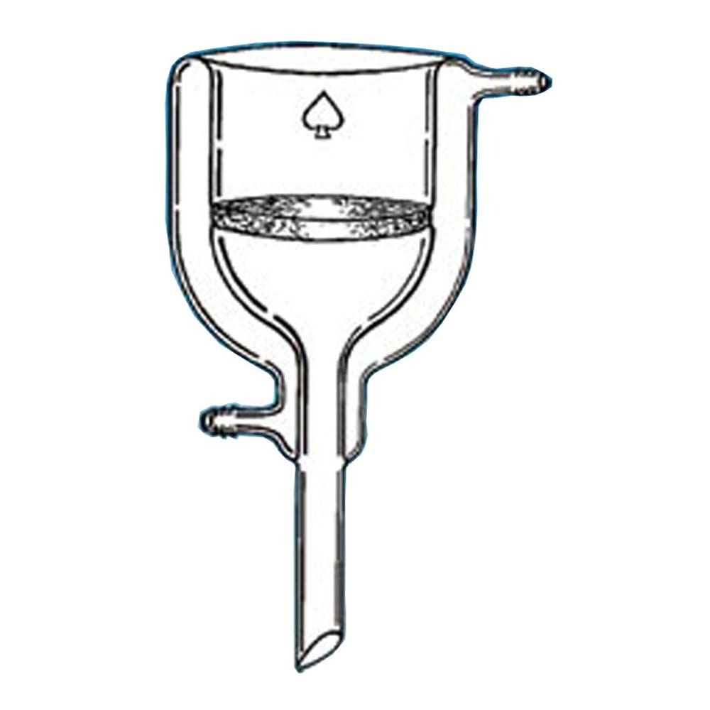 7185-08 Laboratory Filtering Funnel with Hose Connections - Porosity D, 30mm Diameter, 1mL Capacity - Ideal for Chemical Filtration & Sample Preparation