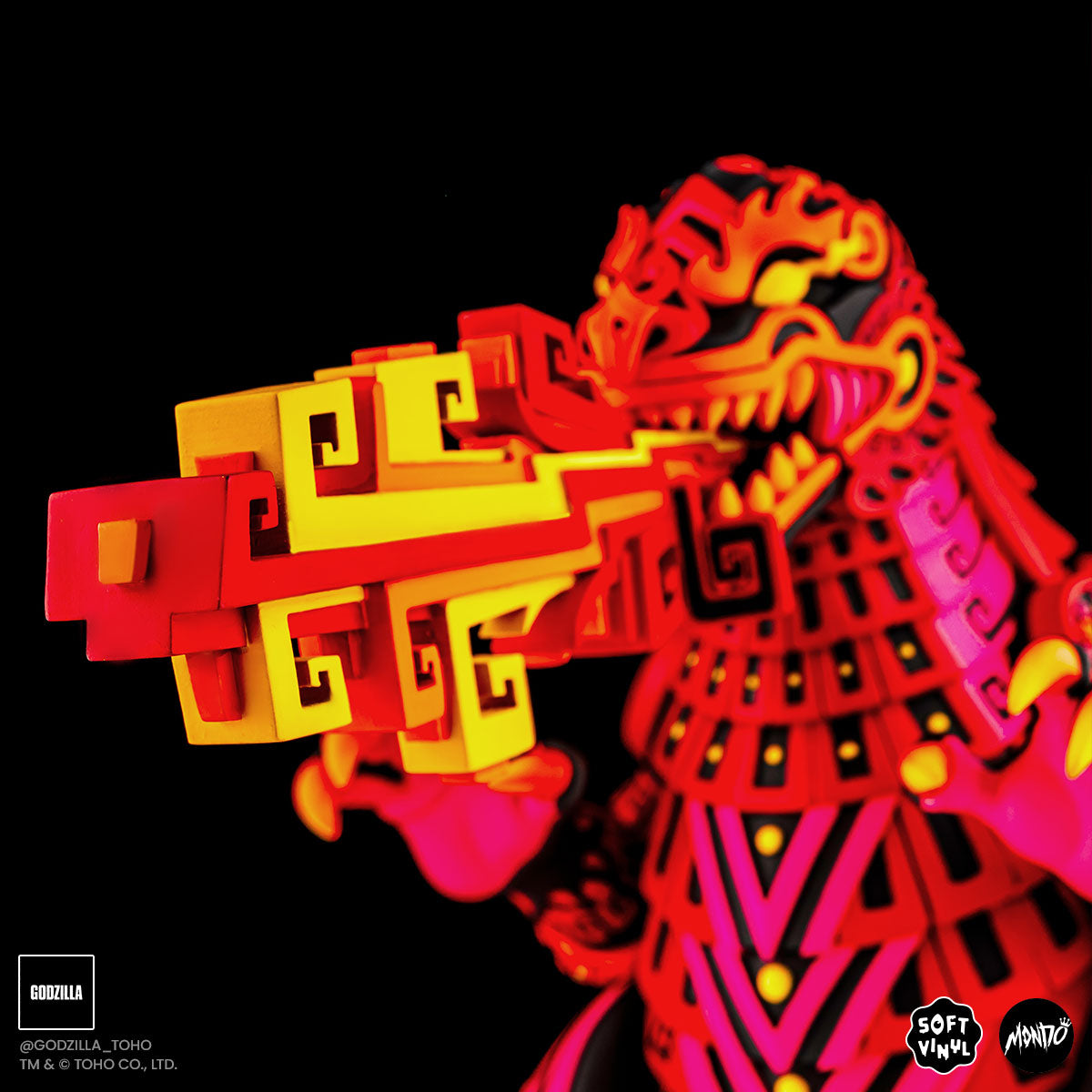 Godzilla Vinyl Designer Figure by Urban Aztec - Burning Variant Timed Edition - Collectible Toy for Anime Fans, Home Decor & Gift for Movie Lovers