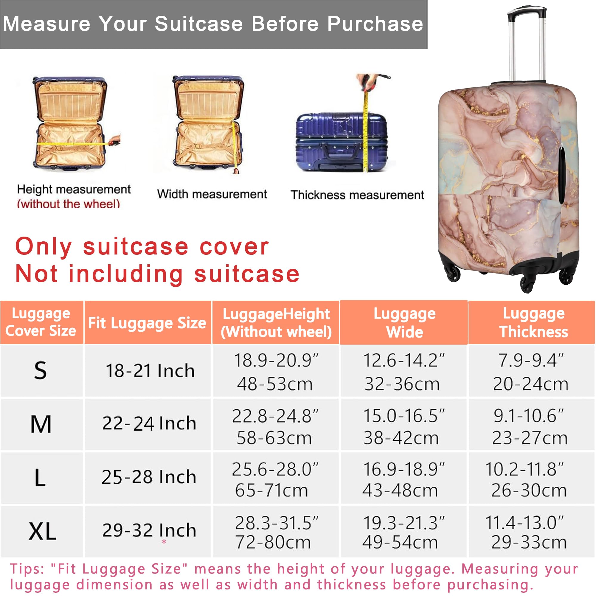 Funny Cow Print Elastic Luggage Cover - Washable Stretchable Suitcase Protector for Travel (Fits 29-32 Inch Bags) | Anti-Scratch Durable Suitcase Cover for Kids & Adults | Perfect for Airplane Travel, Vacation Trips & Luggage Protection