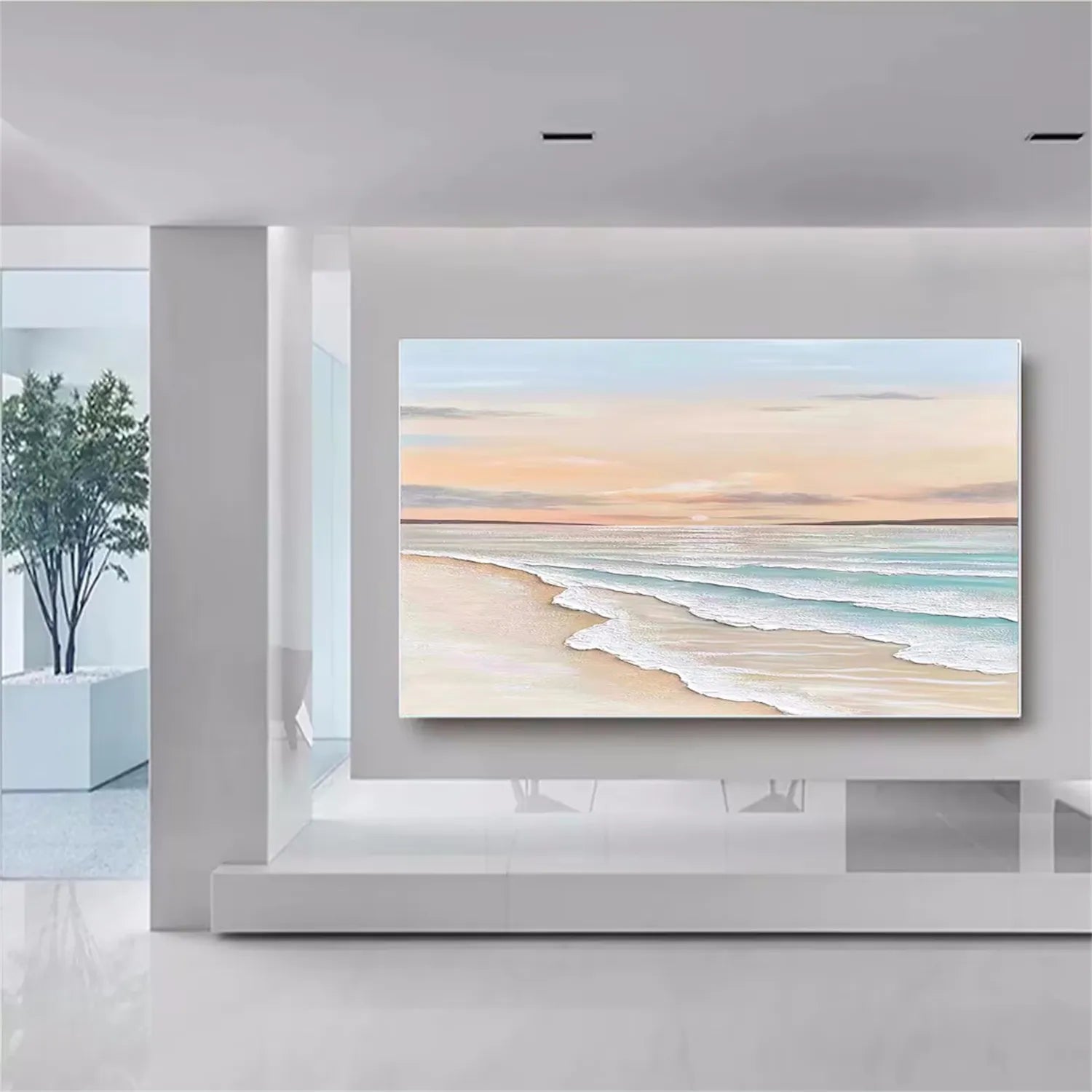 Ocean and Sky Painting #OS 165 - Stunning Seascape Wall Art for Home & Office Decor - Perfect for Living Room, Bedroom or Beach House