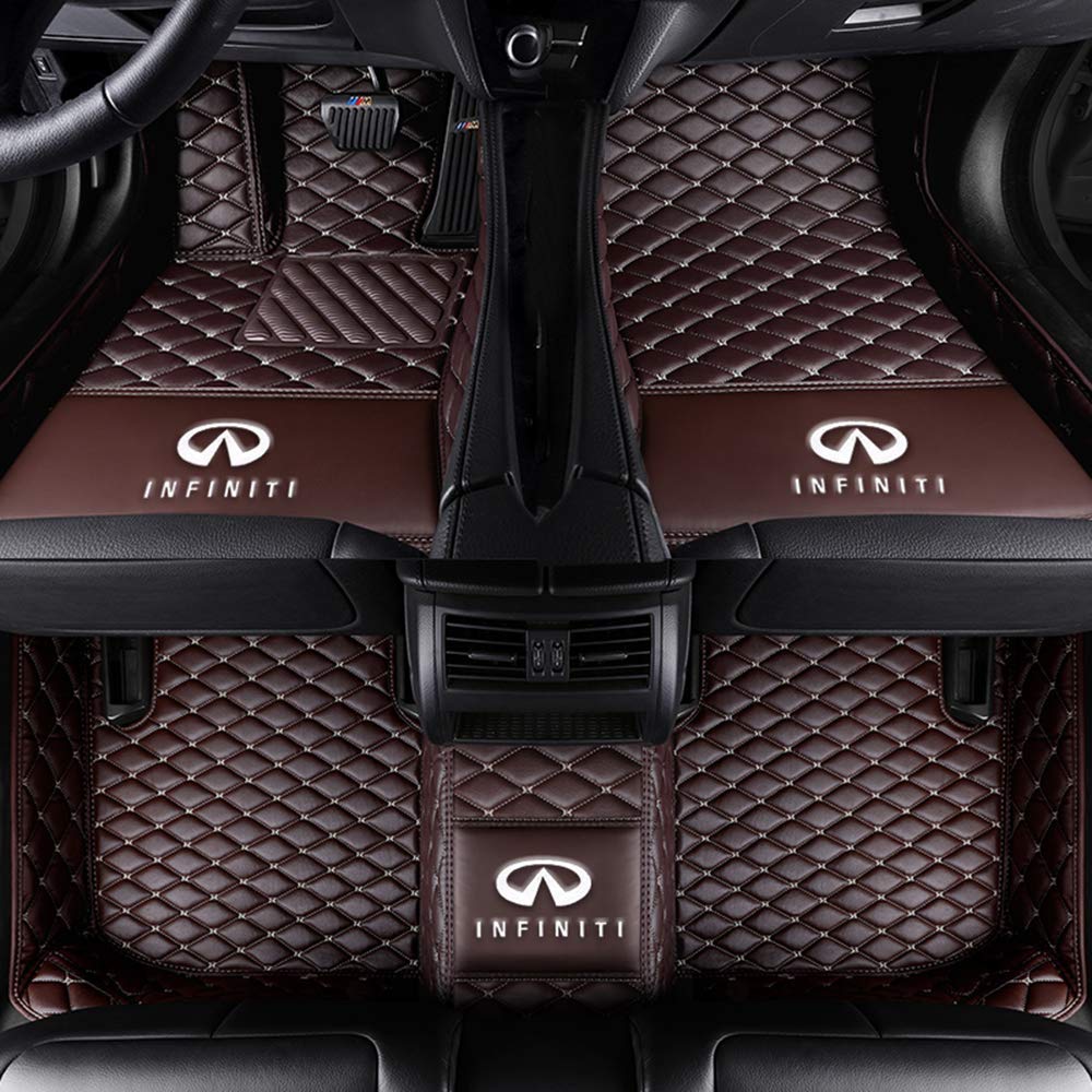 Custom Fit Floor Mats for Infiniti Q70 (2013-2019) - Premium All-Weather Floor Liners with Full Coverage - Coffee Color - Perfect for Daily Commuting, Road Trips, and Car Protection