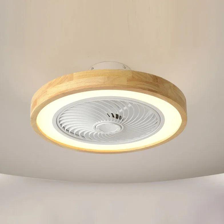 Silent Modern Wooden Ceiling Fan with LED Light - Energy Efficient 52 Inch Indoor/Outdoor Cooling Fan for Bedroom, Living Room, Patio