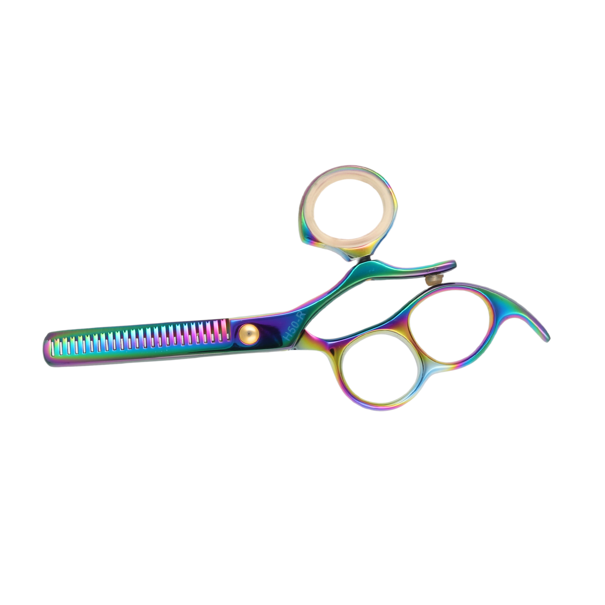 Professional Hasami 5 Inch Thinning Scissors & Shears - Titanium Finish H50R for Hair Styling & Texturizing | Salon-Grade Hairdressing Tools for Barbers & Stylists