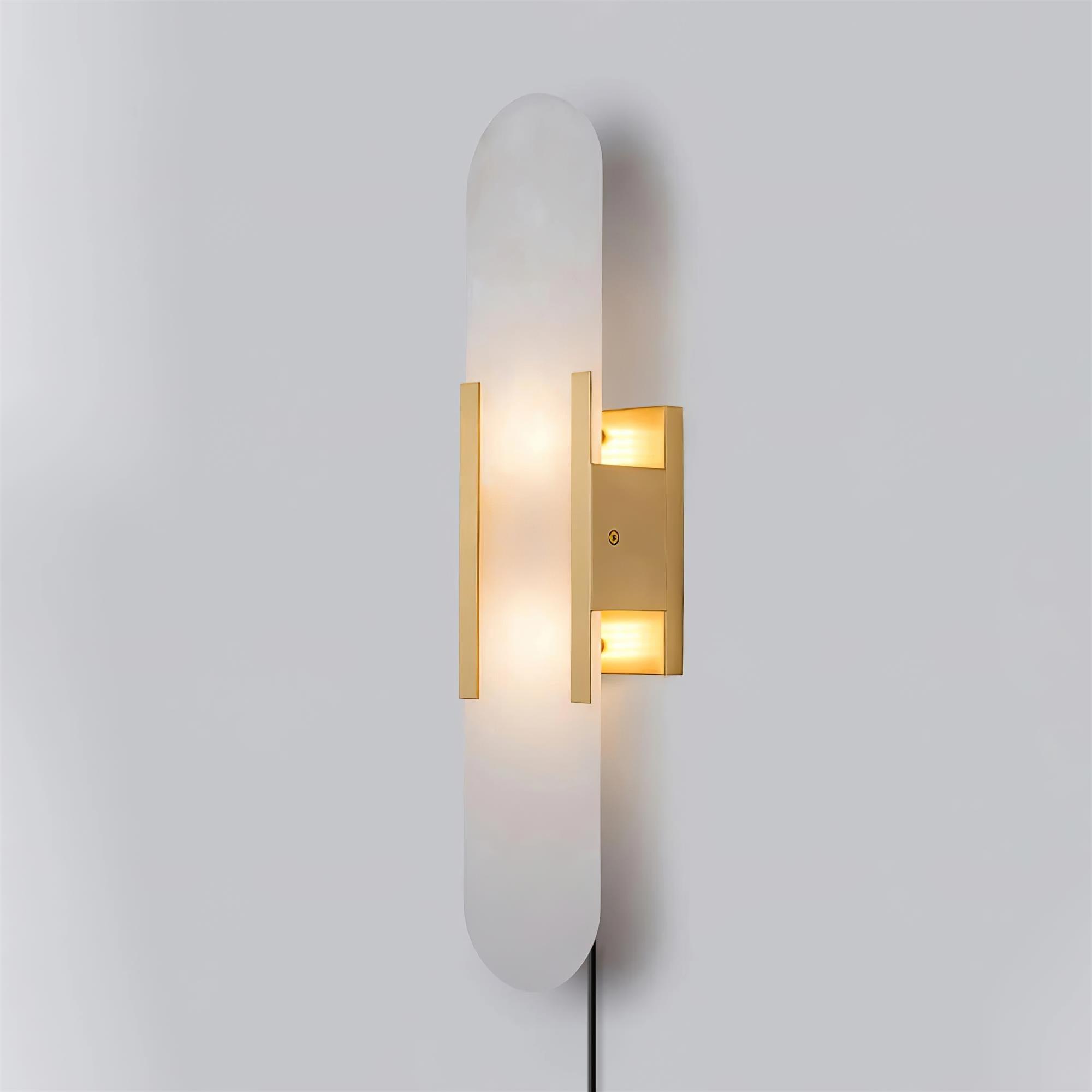 Melange Elongated Plug-in Wall Sconce Light - Modern Plug in Wall Lamp for Bedroom, Living Room & Hallway Lighting