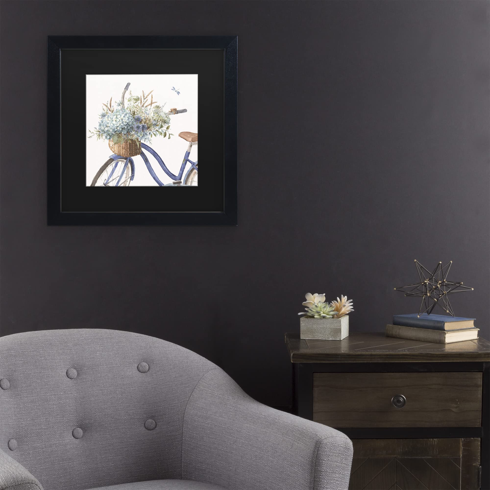 Lisa Audit Bohemian Blue 08 Square Canvas Wall Art Print - Modern Abstract Painting for Living Room, Bedroom & Office Decor