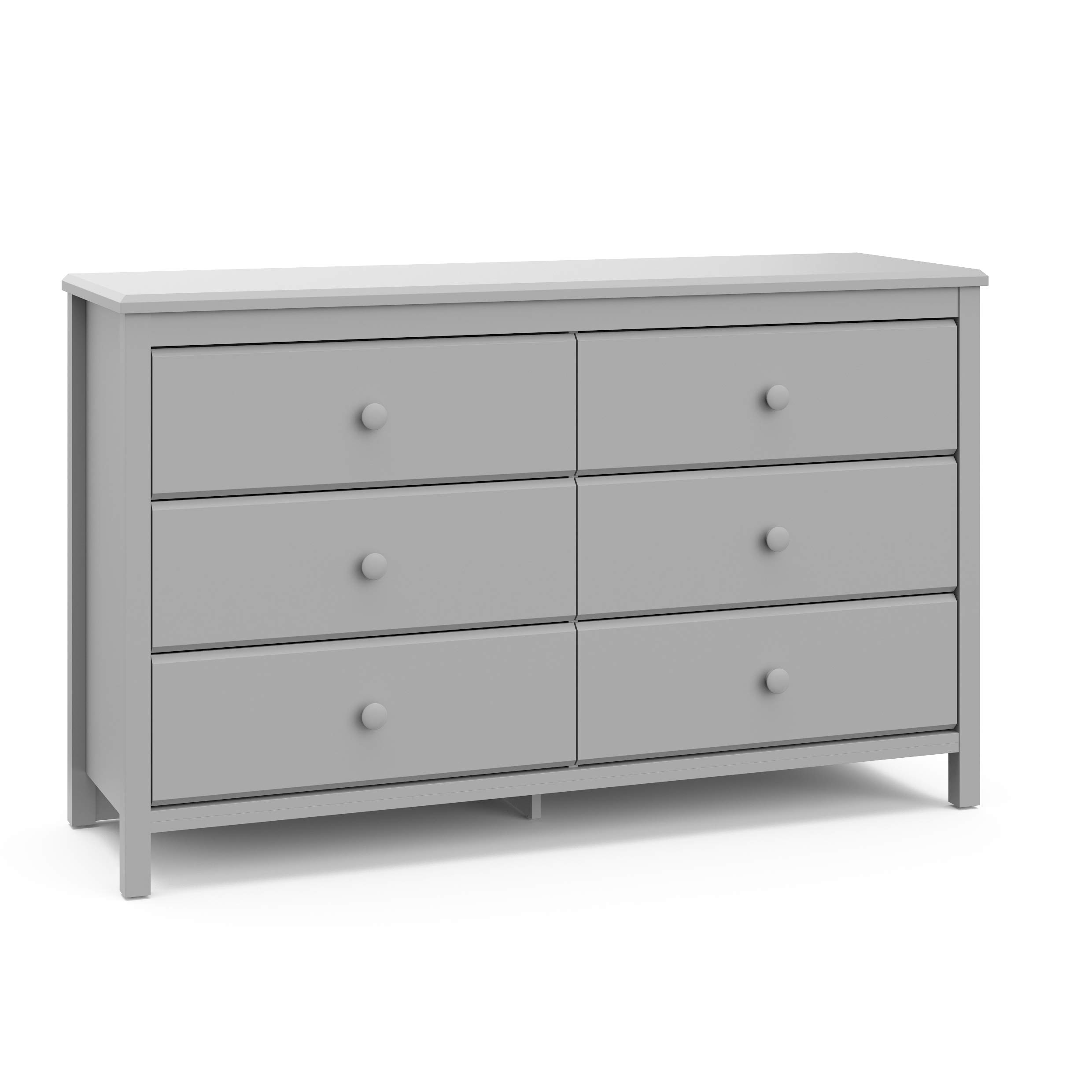Storkcraft Alpine 6-Drawer Double Dresser in Pebble Gray - GREENGUARD Gold Certified Nursery Dresser for Kids | Baby Room Storage Organizer & Bedroom Chest of Drawers | Perfect for Toddler Bedroom Organization and Baby Clothes Storage
