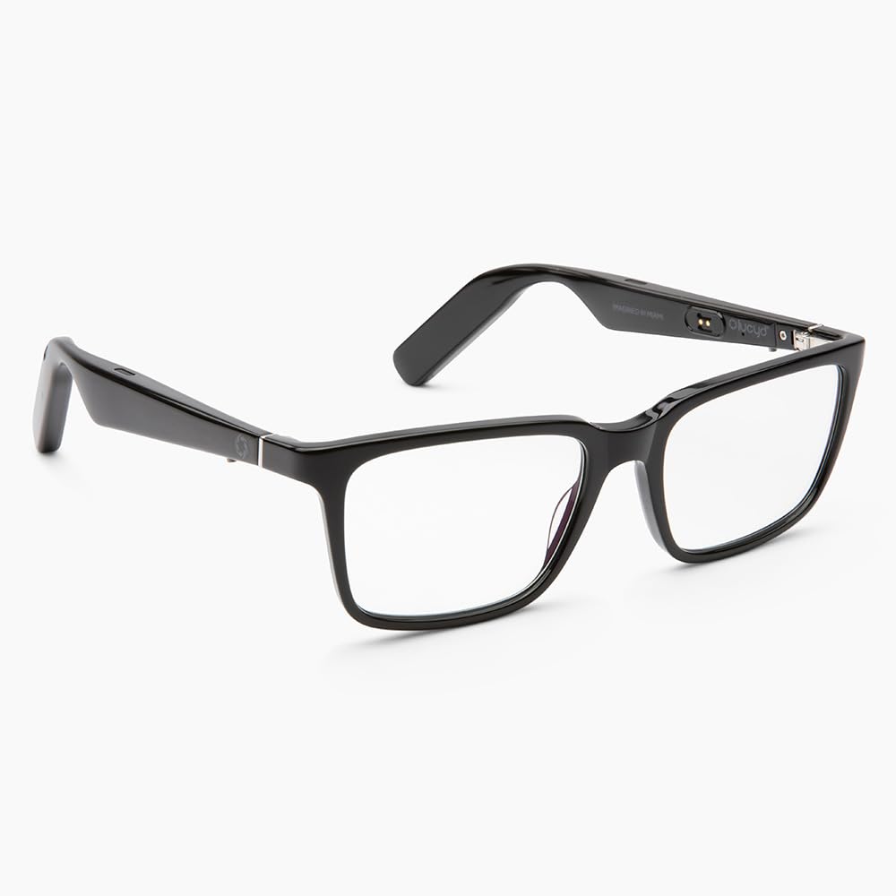 Lucyd Bluetooth Audio Glasses for Men - Smart Sunglasses with Blue Light Protection, Open Ear Design, Noise Cancelling Wireless Microphones, Quadrasonic Speakers & Voice Assistant Compatibility (Darkside XL) - Perfect for Work Calls, Driving & Outdoor Activities