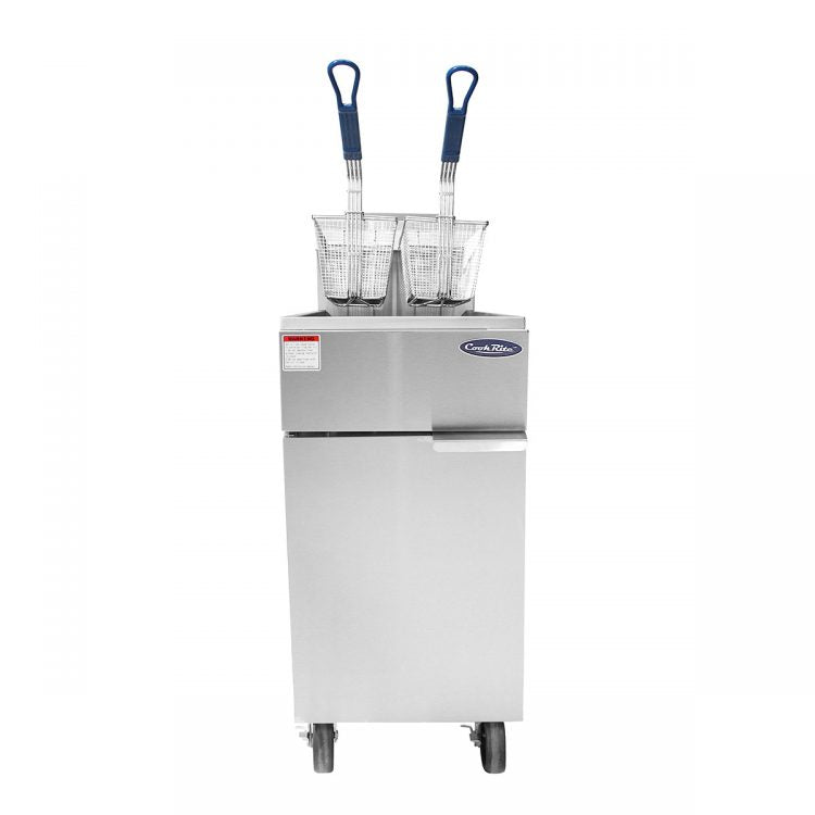 Atosa CookRite ATFS 35ES 35 LB Commercial Deep Fryer - Heavy Duty Restaurant Equipment for Fast Food, Chicken Wings & French Fries