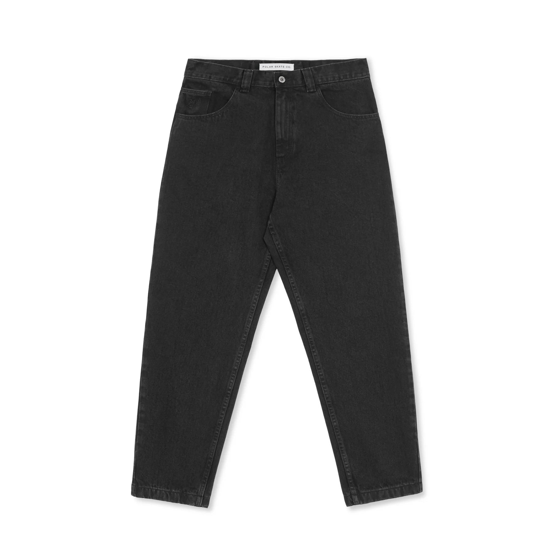 Polar 92 Pitch Black Denim Jeans for Men - Stylish Slim Fit Stretch Jeans for Casual Wear & Night Out