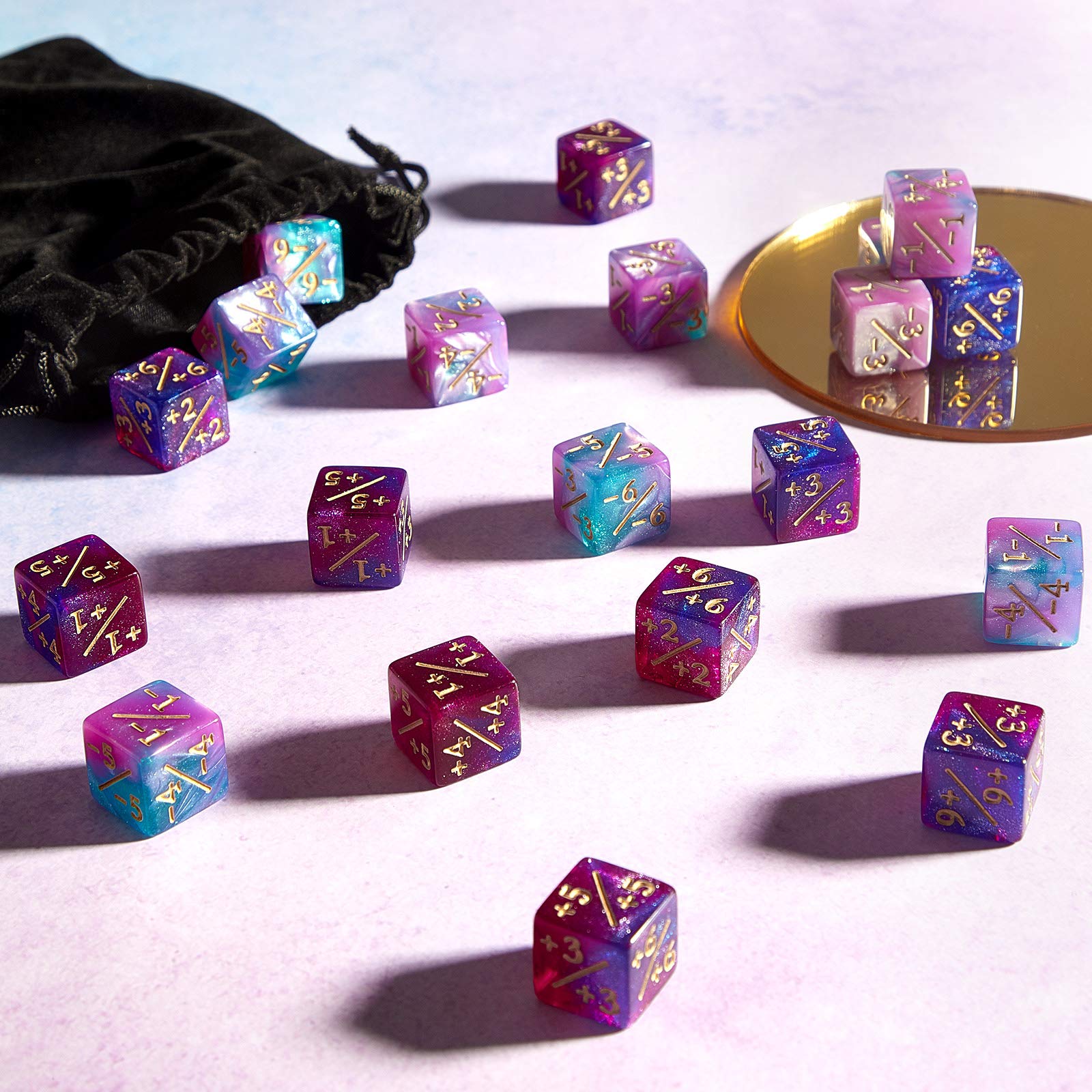 Sumind 24-Piece MTG Dice Counter Set - Magic The Gathering Life & Loyalty Counters, D6 Gaming Dice for MTG, CCG, and Card Game Accessories - Perfect for Tournaments, Game Nights & Collectors