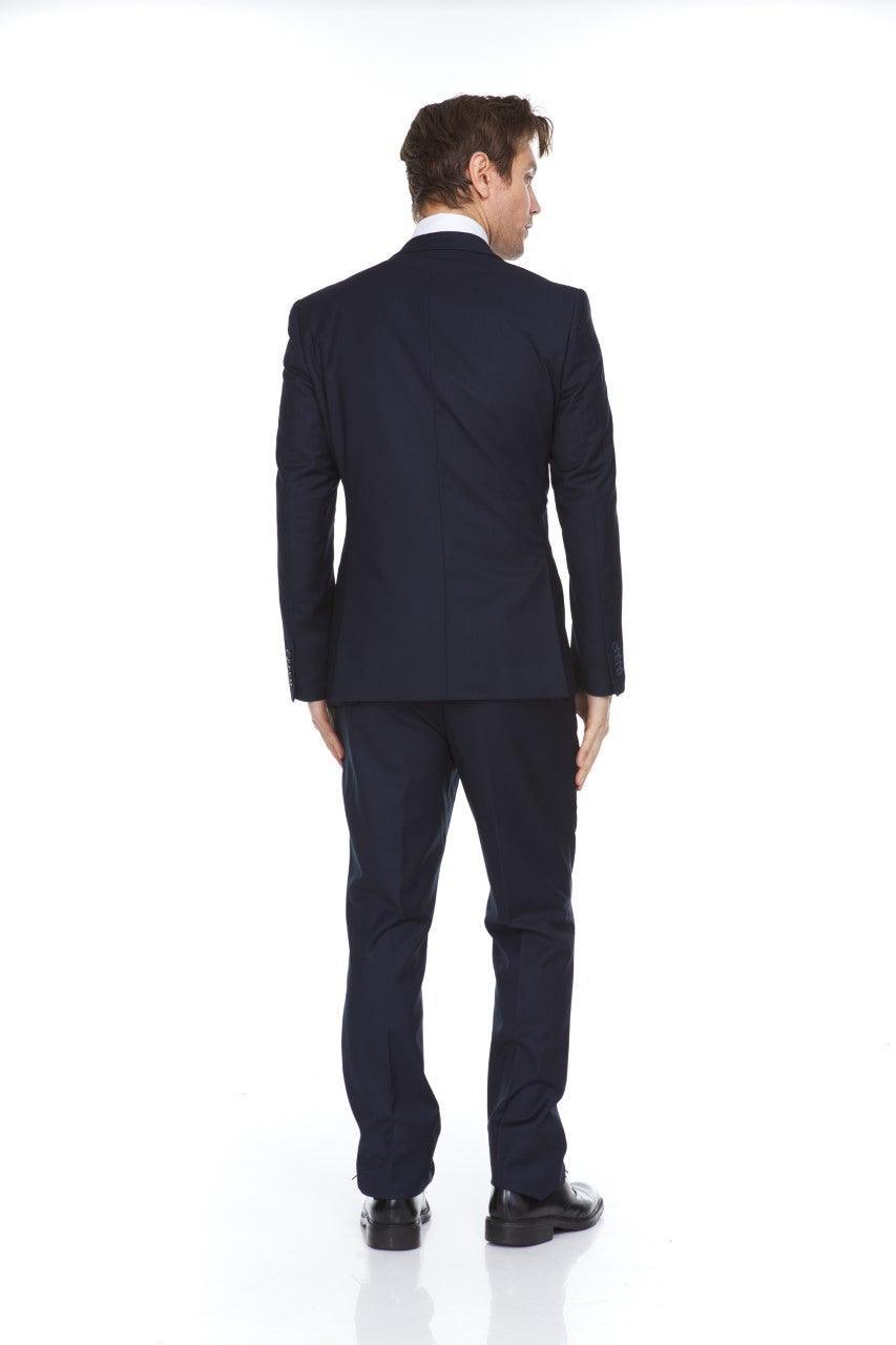 Ferera Collection Men's 3 Piece Modern Fit Suit Solid Navy - Premium Business & Wedding Attire for Formal Occasions & Special Events