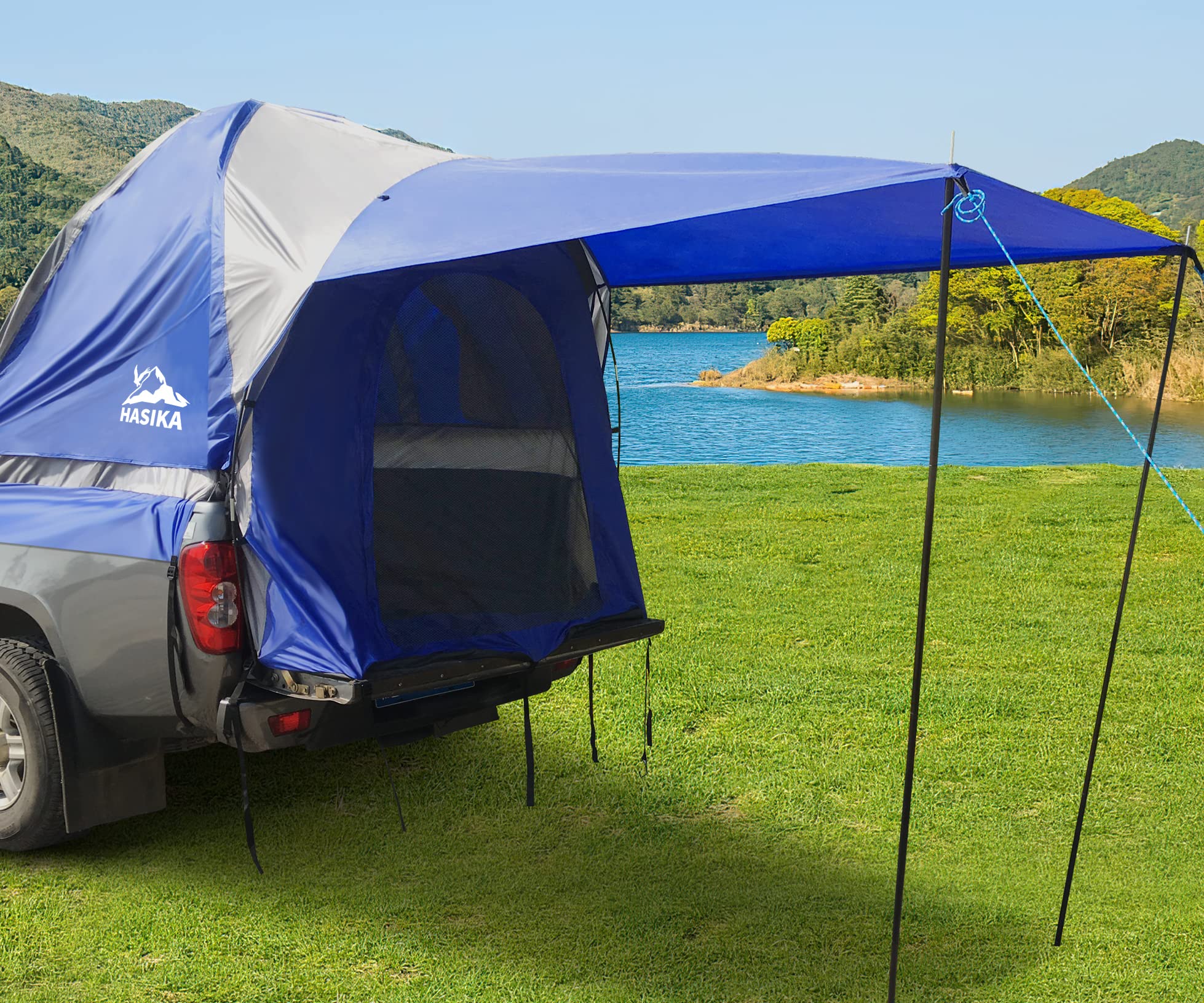 Hasika Waterproof Truck Bed Tent for Camping - Fits 5-6.5 Foot Short/Regular Truck Beds with Double Layer Floor | Outdoor Adventure, Road Trips & Overlanding Gear