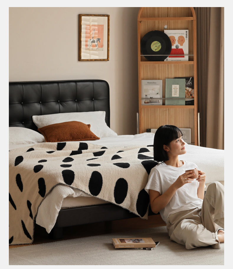 Premium Black Leather Suspension Bed - Luxurious & Durable for Bedroom, Guest Room, or Dorm - Enhances Comfort & Style