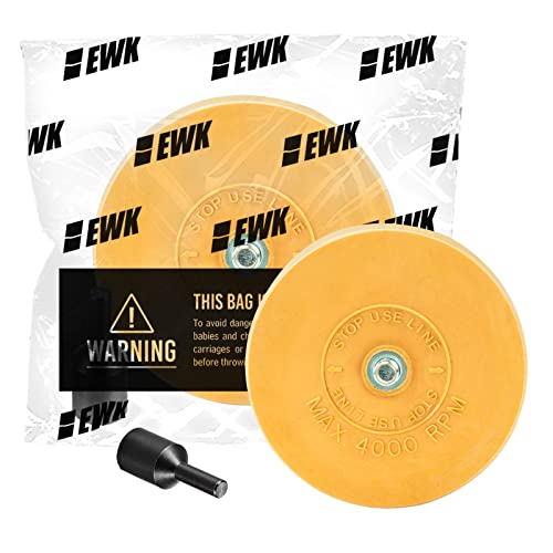 EWK 2-Pack Round Rubber Eraser Wheel Kit - Effective Decal & Sticker Remover for Cars, RVs, Trucks, Boats | Safe on Windows, Metal & Glass Surfaces | Perfect for Vehicle Detailing & Home Improvement Projects