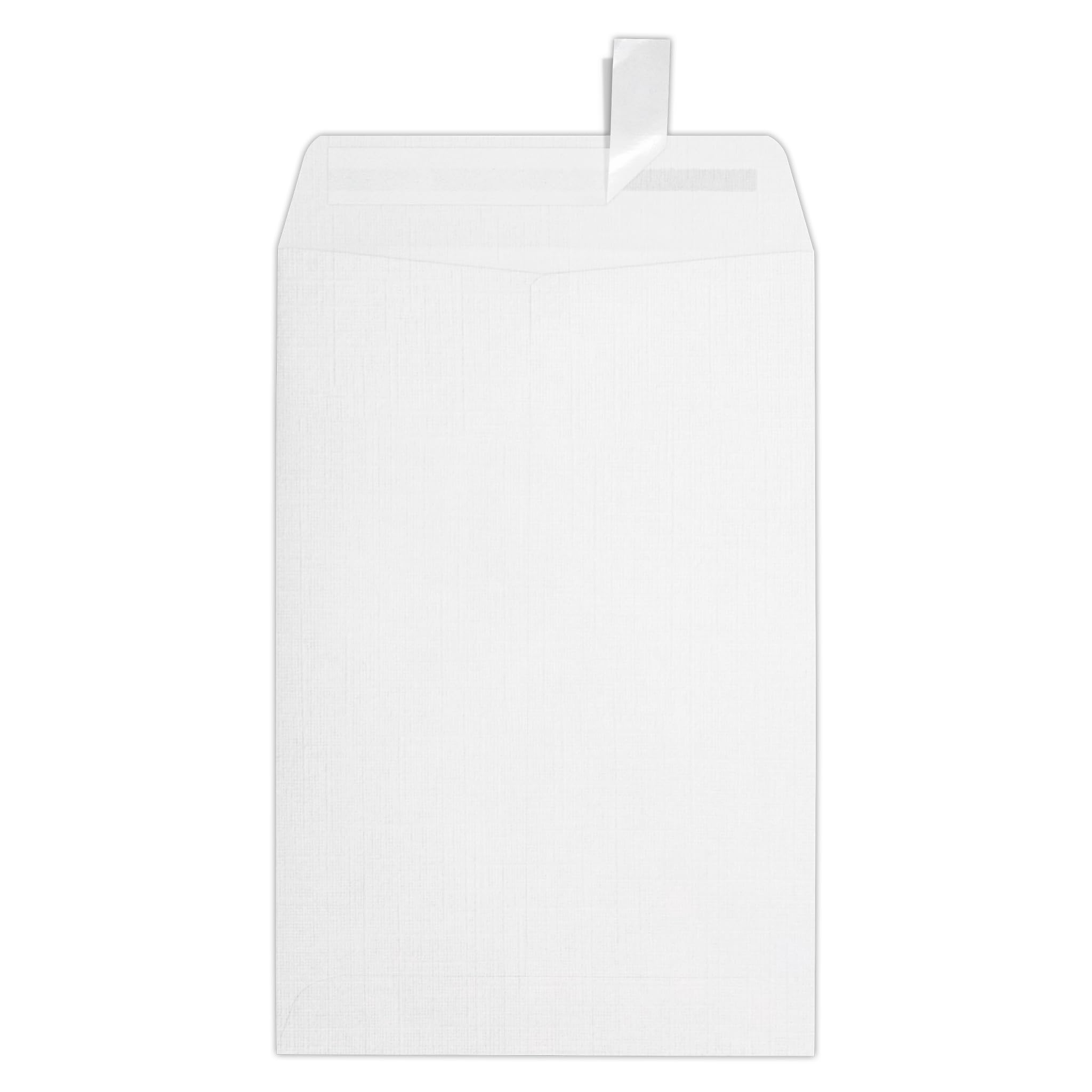 Premium 6x9 Open End Envelopes - White Linen Textured, 80lb Heavyweight Paper, Self-Seal Peel & Press Closure, Pack of 500 - Perfect for Business Mailings, Wedding Invitations, and Professional Correspondence