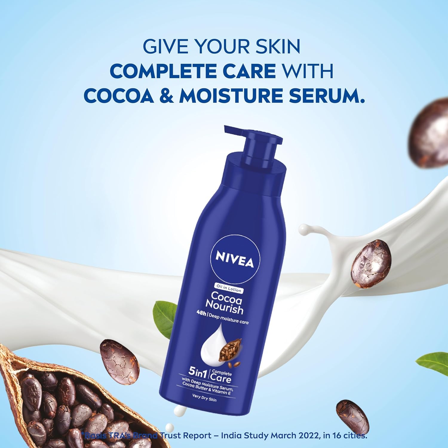 NIVEA Cocoa Nourish 400ml Body Lotion with Deep Moisture Serum | 48-Hour Hydration | Enriched with Cocoa Butter & Coconut Oil | Non-Greasy Formula for Healthy Skin | Best for Very Dry Skin | Perfect for Daily Moisturizing & Winter Skin Care