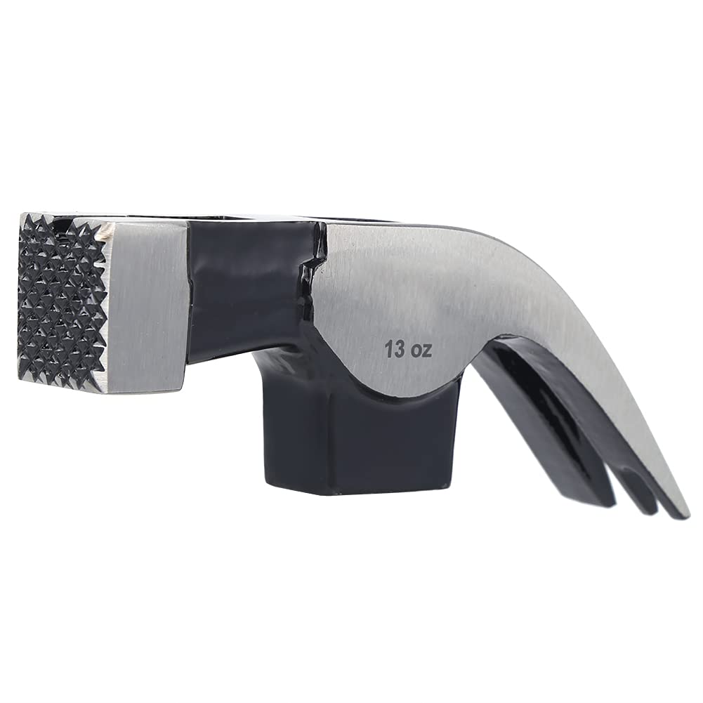 YWBL-WH 13oz Double Fork Claw Hammer - Professional Carpenter Hammer with Bend Angle Design for Woodworking, Home Improvement & DIY Projects | Perfect for Framing, Demolition & Nail Removal