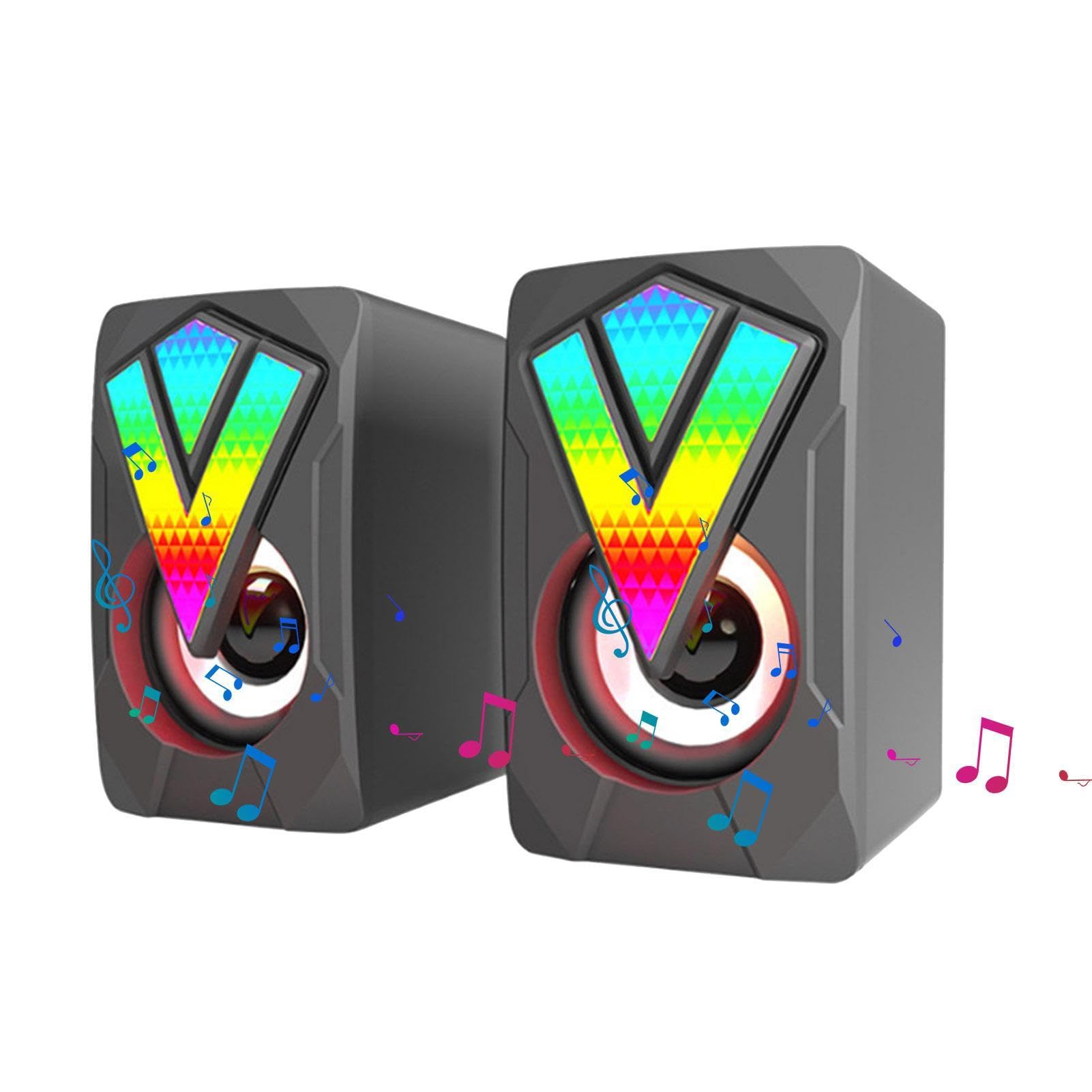 Ziurmut RGB Gaming PC Speakers with USB Power, Multimedia Computer Speakers with RGB Lighting for Enhanced Gaming Experience, Perfect for Gaming Setups and Home Offices