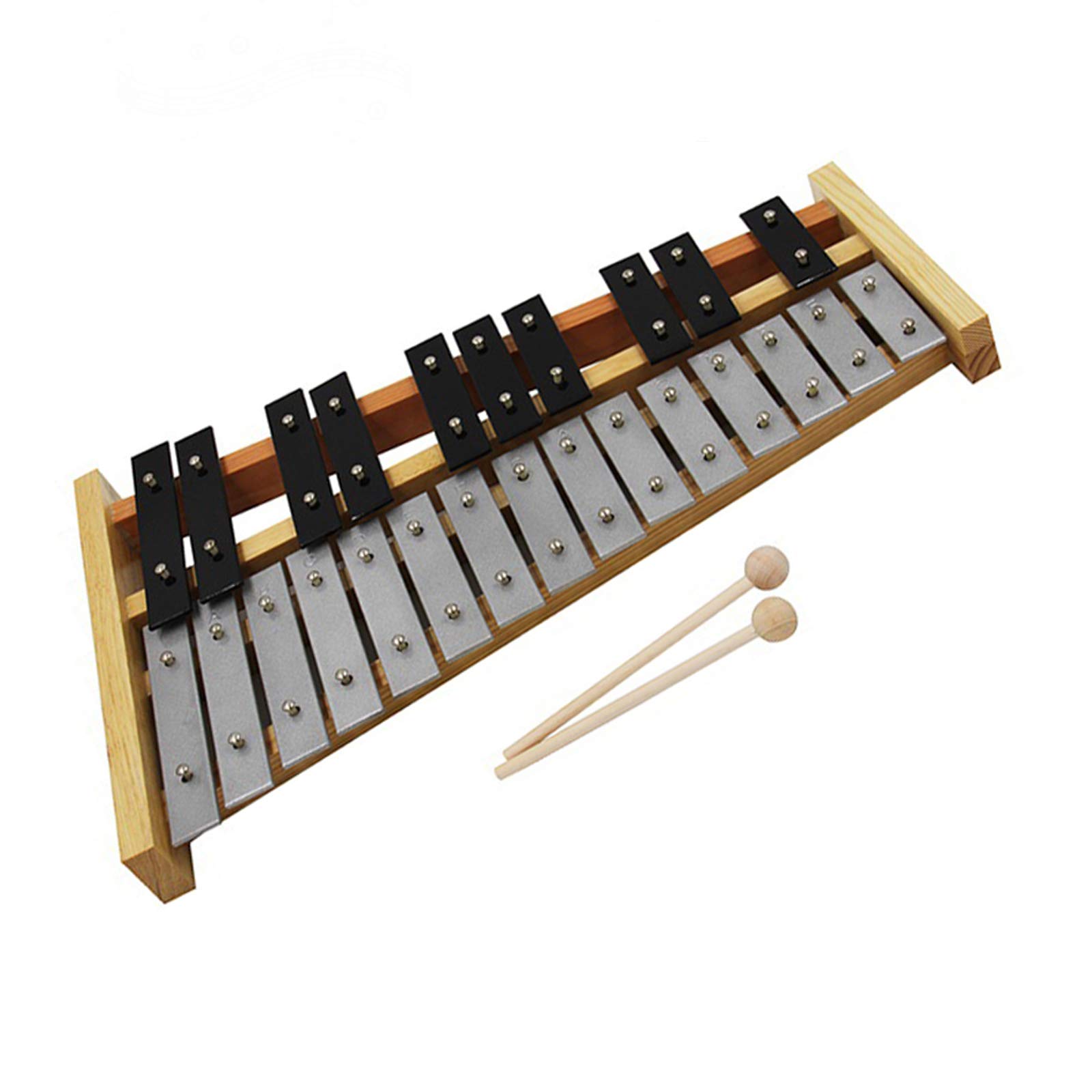 Professional Wooden Glockenspiel Xylophone with 25 Metal Keys - Musical Instrument for Adults & Kids, Includes 2 Wooden Mallets - Perfect Gift for Music Lovers, Classroom & Home Use