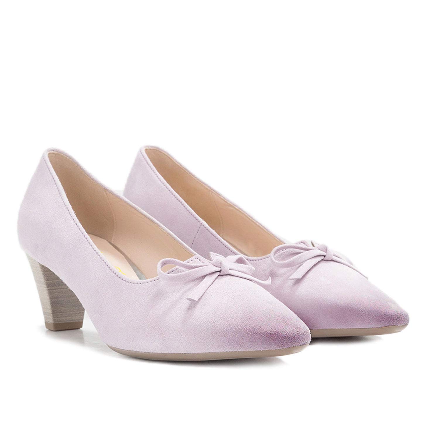 FOWT Women's Bow Decor Loafers - Stacked Mid Heel Pumps with V-Cut Strap & Bow Knot | Classic Black Pointed Toe Slip-On Shoes | Comfortable Soft Walking Shoes for Casual Fall & Daily Dress | US Size 4-16 | Perfect for Office, Dating & Special Occasions
