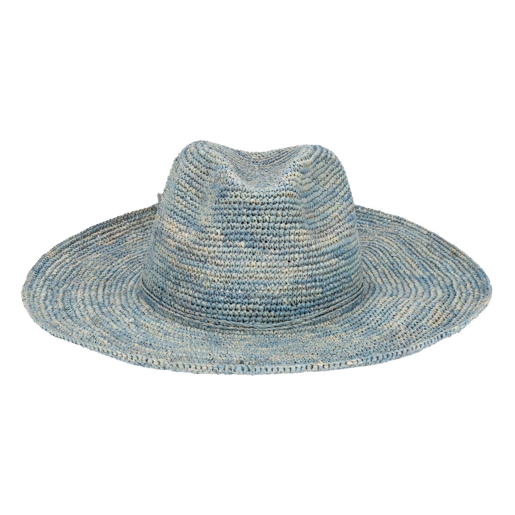 Marina Women's Crochet Raffia Fedora Hat - Stylish Summer Sun Hat for Beach, Vacation & Outdoor Activities