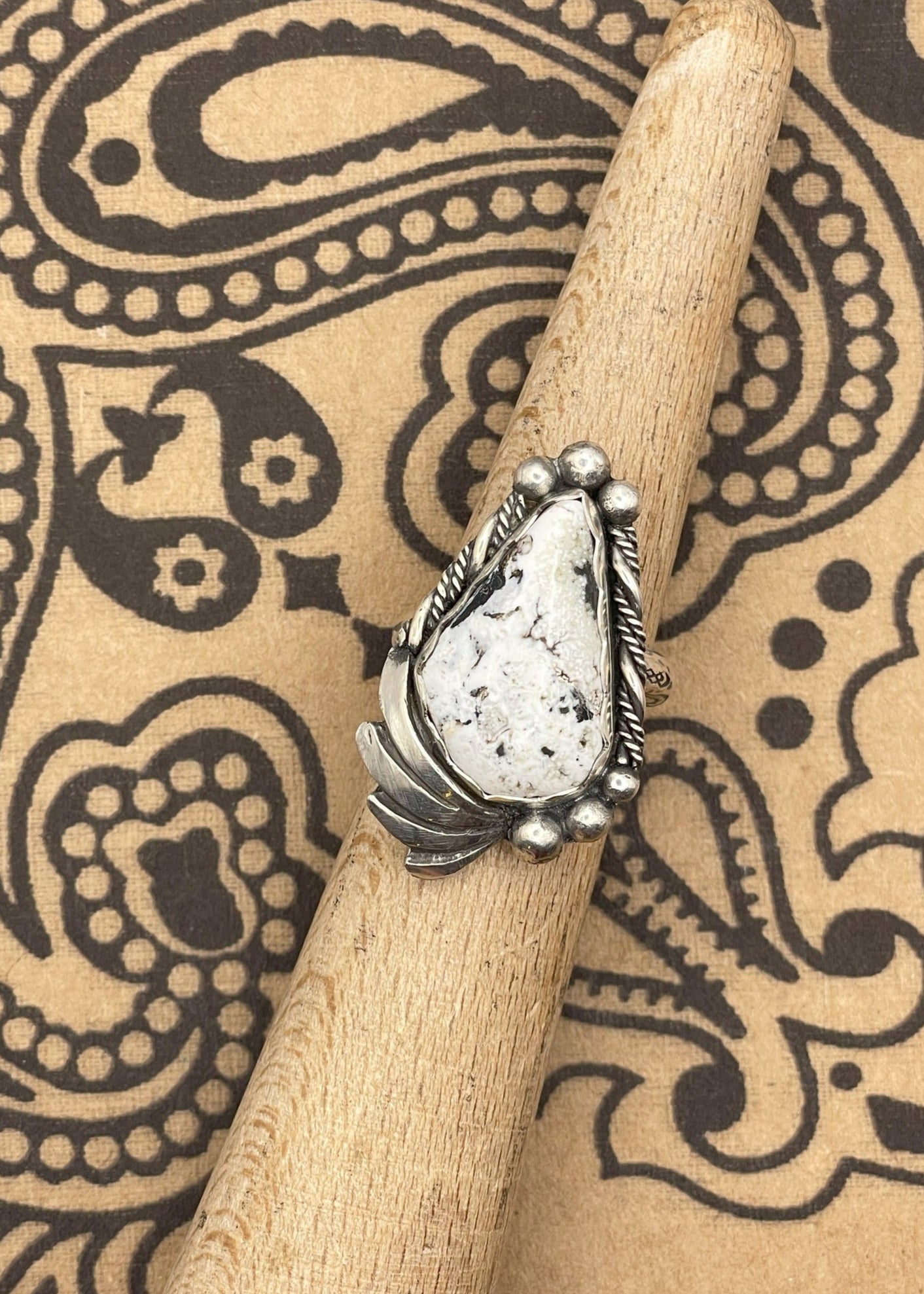 Sterling Silver White Buffalo Turquoise Ring for Women - Handmade Native American Jewelry - Perfect for Boho, Western & Everyday Wear