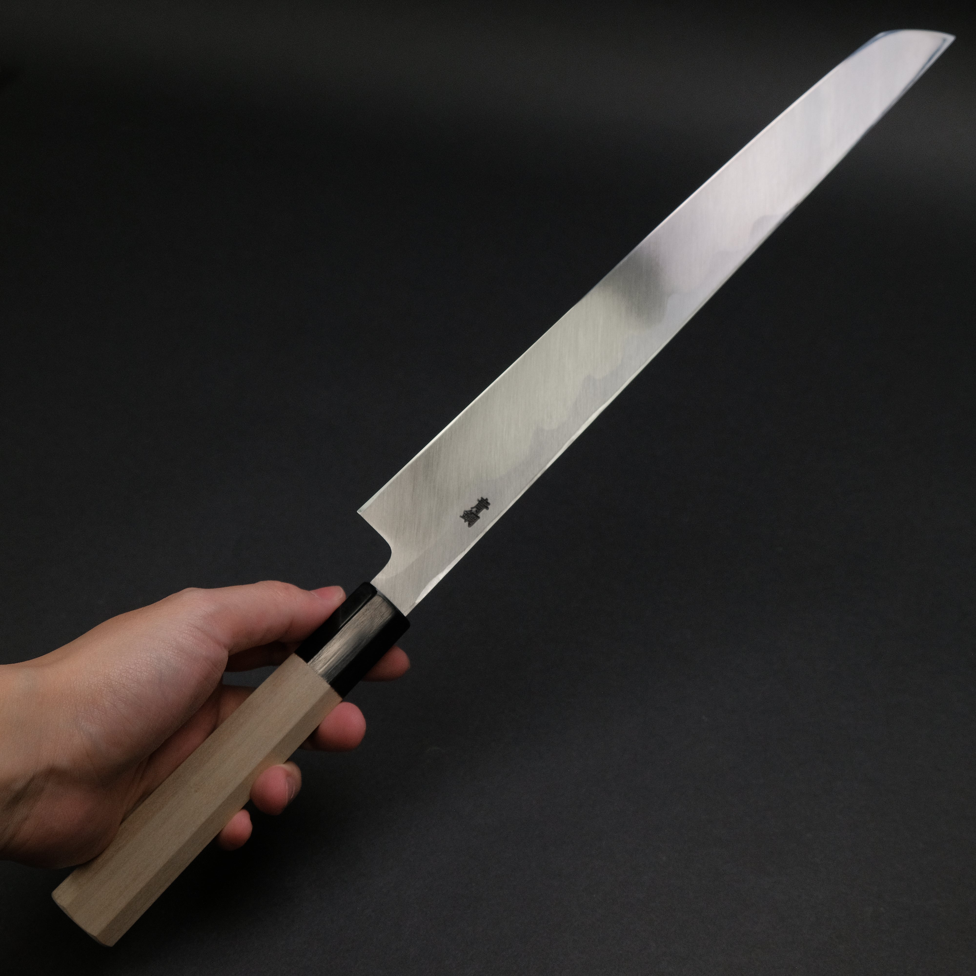 Hitohira Kikuchiyo Manzo Blue #2 Yanagiba Sakimaru Sushi Knife 300mm - Japanese Ho Wood Handle with Saya - Perfect for Sushi Chefs & Japanese Cuisine Preparation