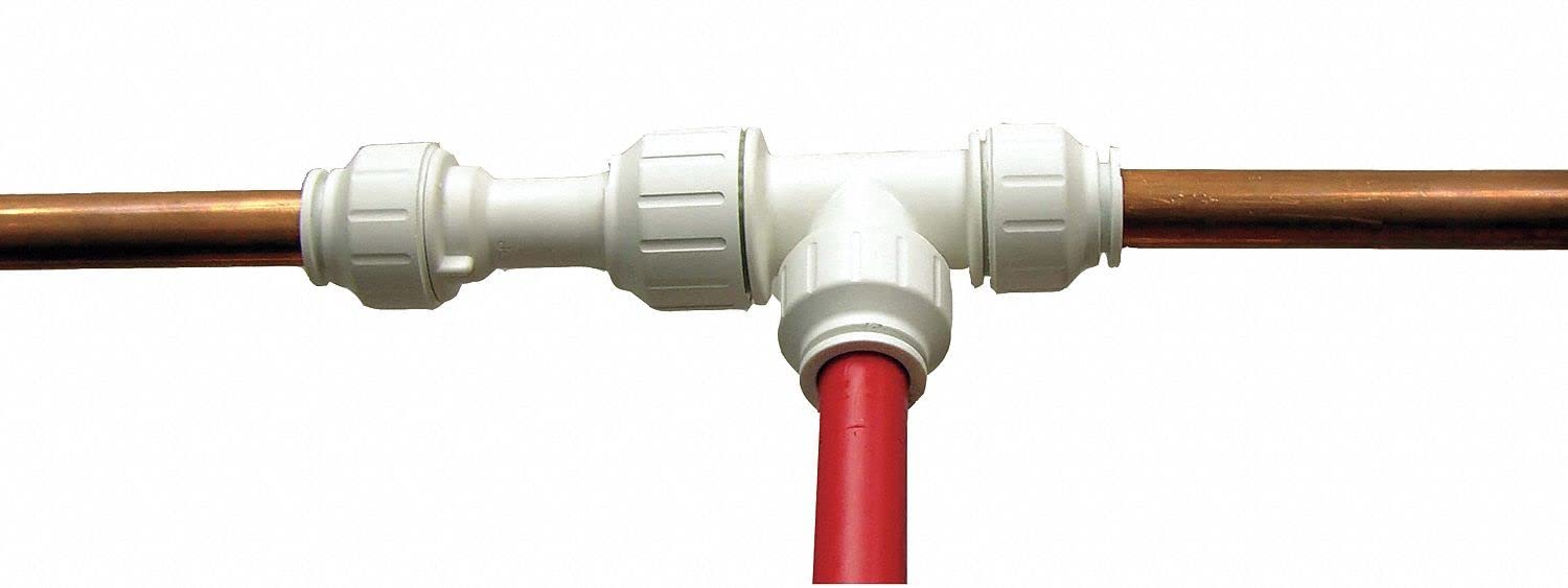 John Guest PEX Slip Tee Connector 3/4 Inch - Brass Plumbing Fitting for Water Supply Lines - Perfect for Home Plumbing, RV Water Systems & DIY Projects
