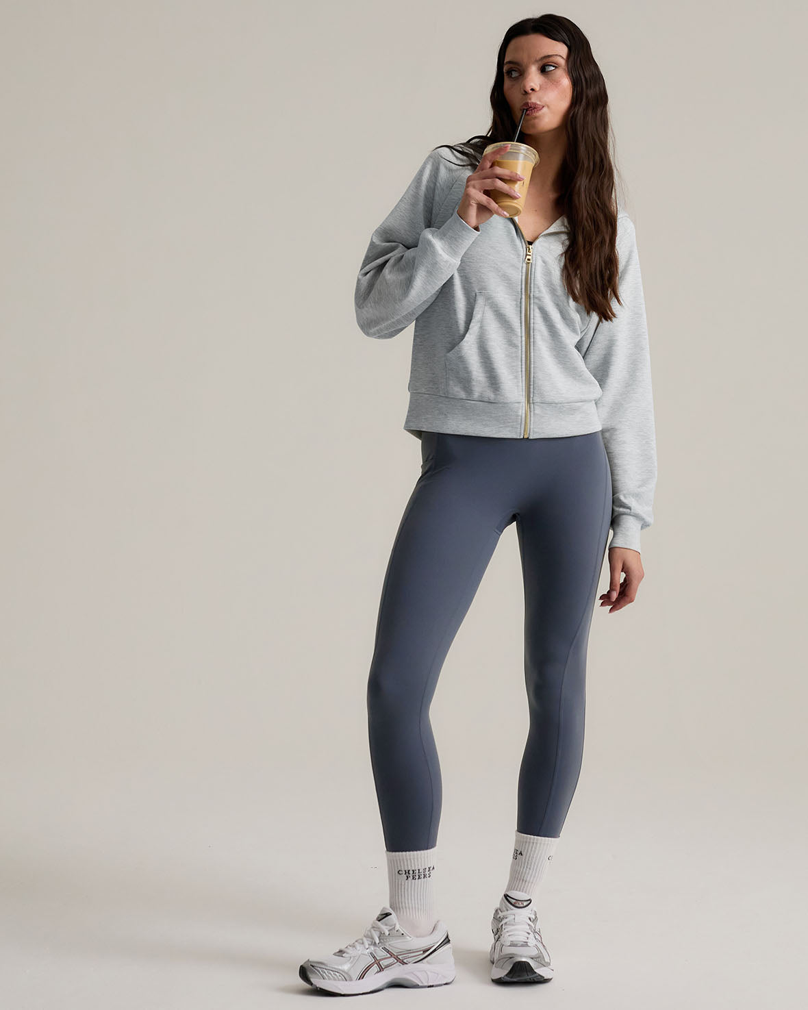 LuxeComfort Scuba Zip Hoodie for Women - Soft Fleece-Lined Pullover with Kangaroo Pocket, Grey Marl - Perfect for Casual Outfits, Lounge Wear & Outdoor Activities