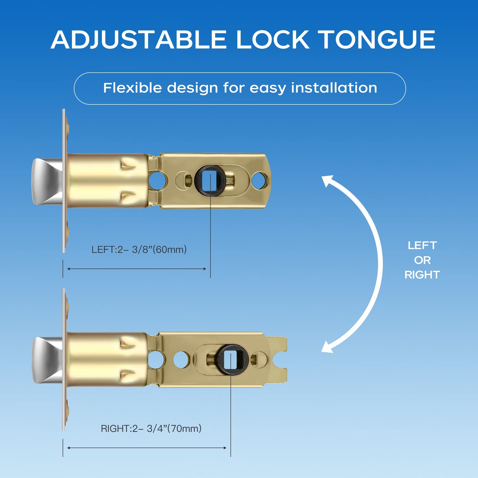 Leydebong 6 Pack Heavy Duty Exterior Door Handleset with Lock & Key - Keyed Alike Gold Lever Handle for Left/Right Hand Doors | Secure Entry for Homes, Offices & Commercial Buildings