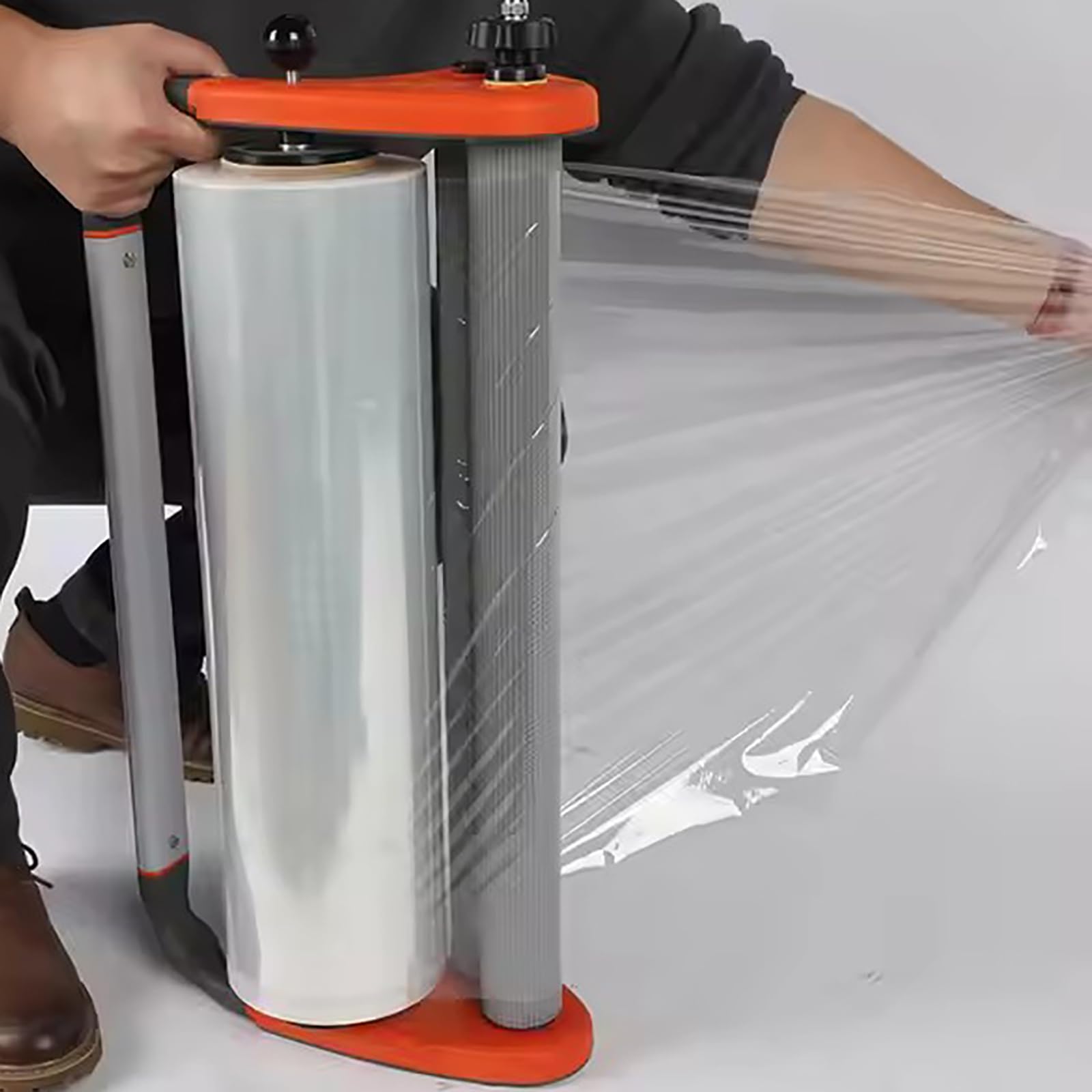 HUVIOVED Handheld Stretch Film Winding Machine - Heavy Duty Pallet Wrapping Dispenser for Shipping, Moving & Warehouse Use | Industrial Strength Film Applicator for Secure Load Transport & Storage