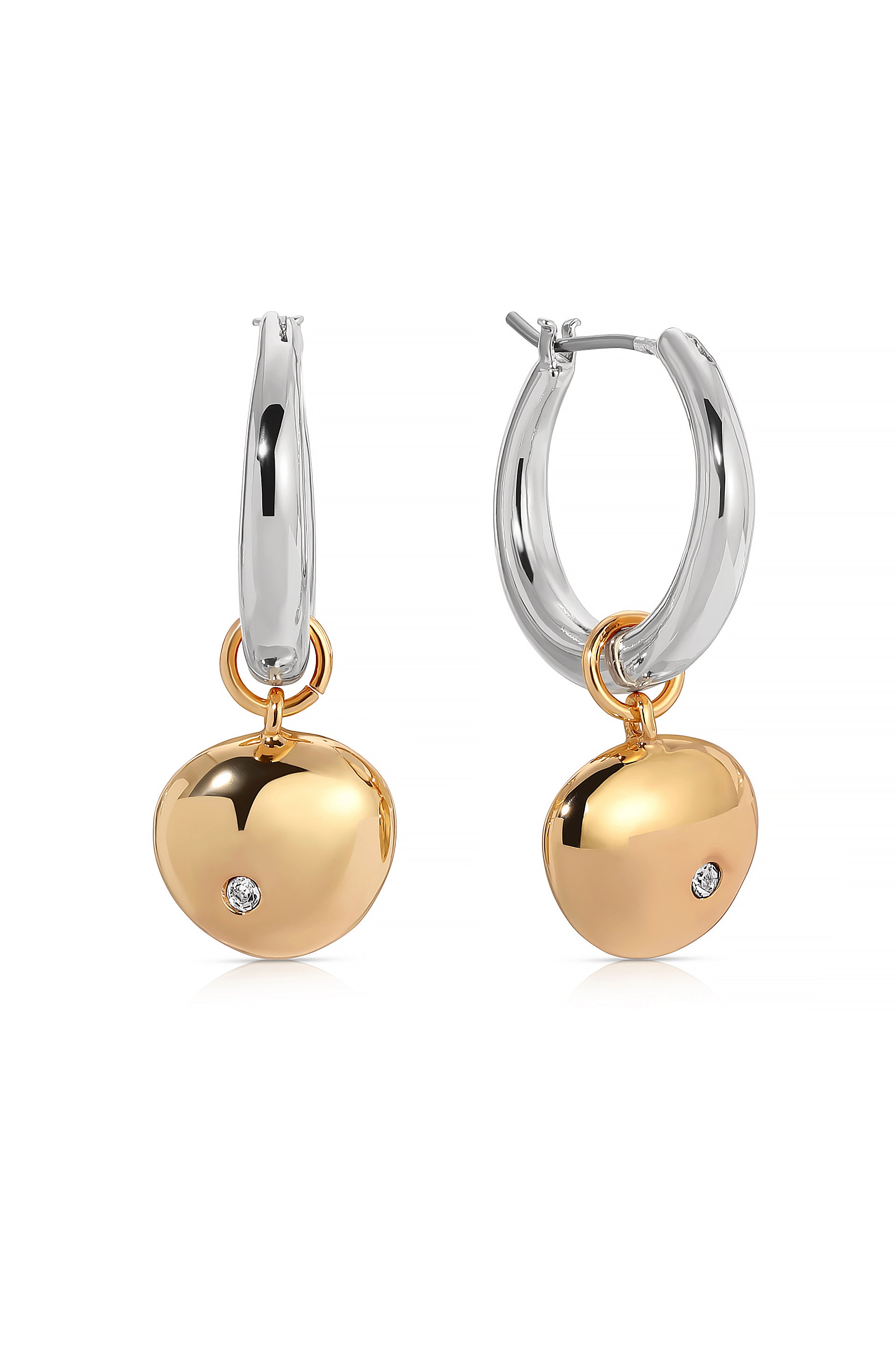 Polished Pebble Huggie Hoop Earrings for Women - Minimalist Stone Dangle Earrings for Everyday Wear | Perfect for Office, Date Night & Casual Outfits