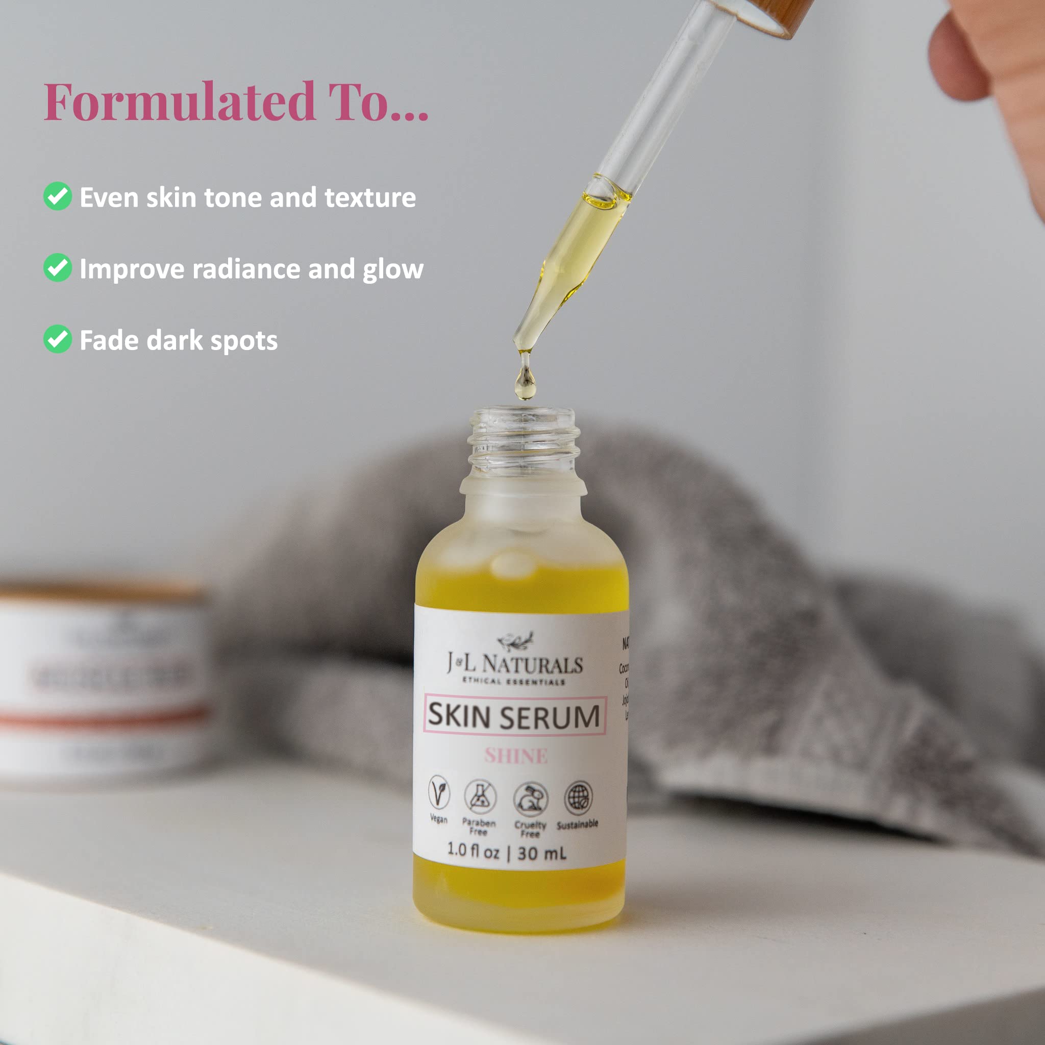 J&L Naturals Organic Face & Body Oil for All Skin Types - Oily, Sensitive, Dry, Combination & Mature Skin | Hydrating & Brightening with Jojoba Oil, Grapeseed Oil & Sunflower Oil | 1 Fl Oz (5 Pack) | Perfect for Daily Skincare Routine & Nighttime Moisturizing