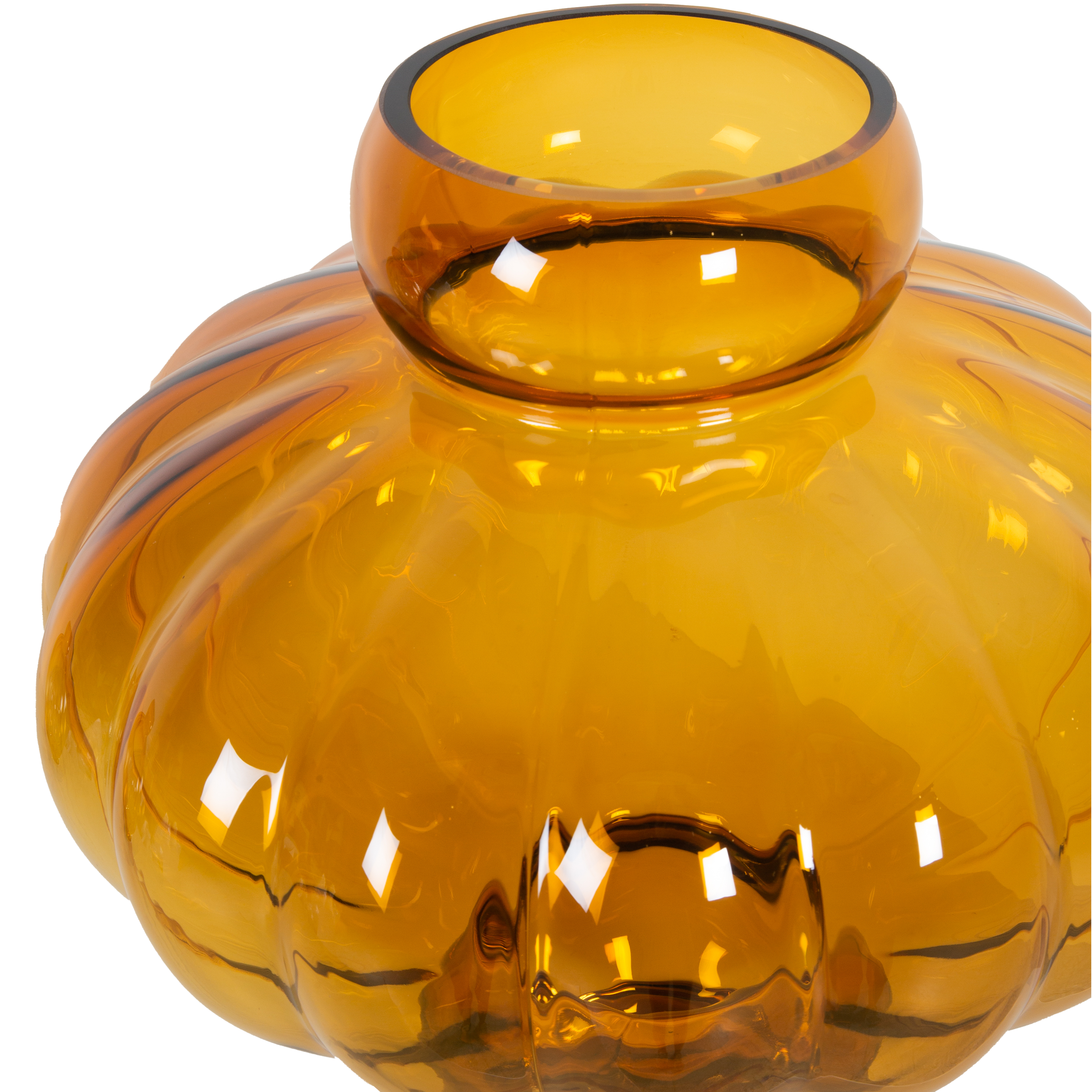 Amber Glass Balloon Vase - Elegant Floral Centerpiece for Weddings, Home Decor & Special Events