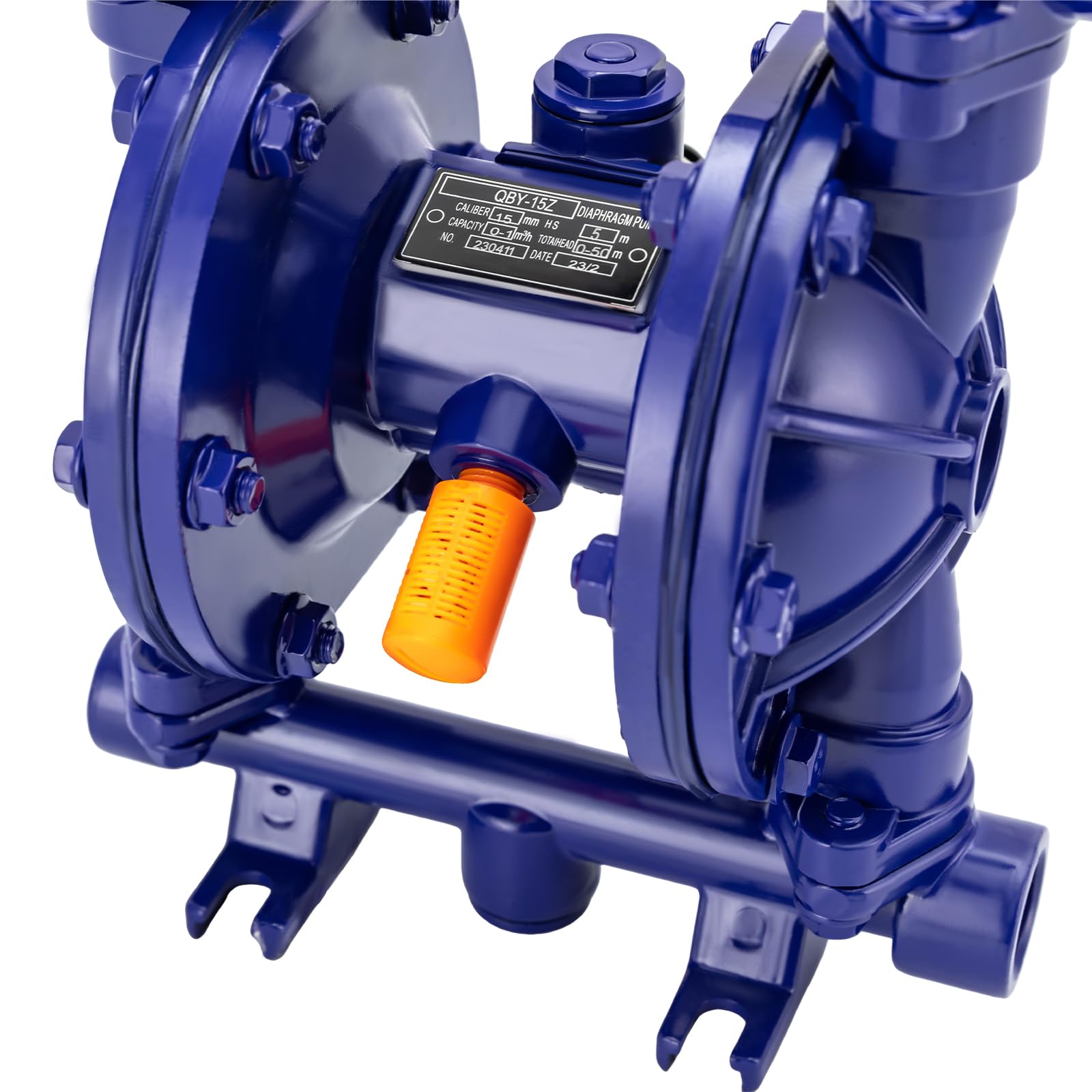 Heavy Duty Air-Operated Double Diaphragm Pump - Cast Iron Construction, 12 GPM Flow Rate, 115 PSI, 1/2