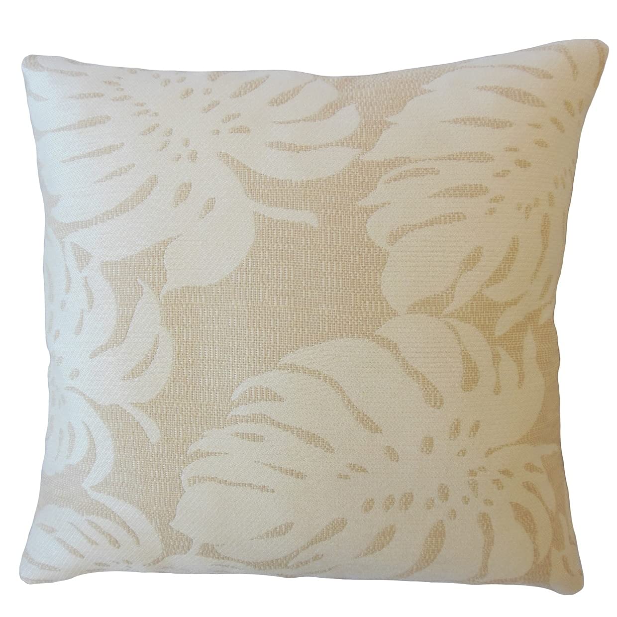 Quince Floral Down Filled Throw Pillow - 22x22 Inches Shell Color - Soft Luxury Decorative Cushion for Sofa, Bed & Living Room Decor