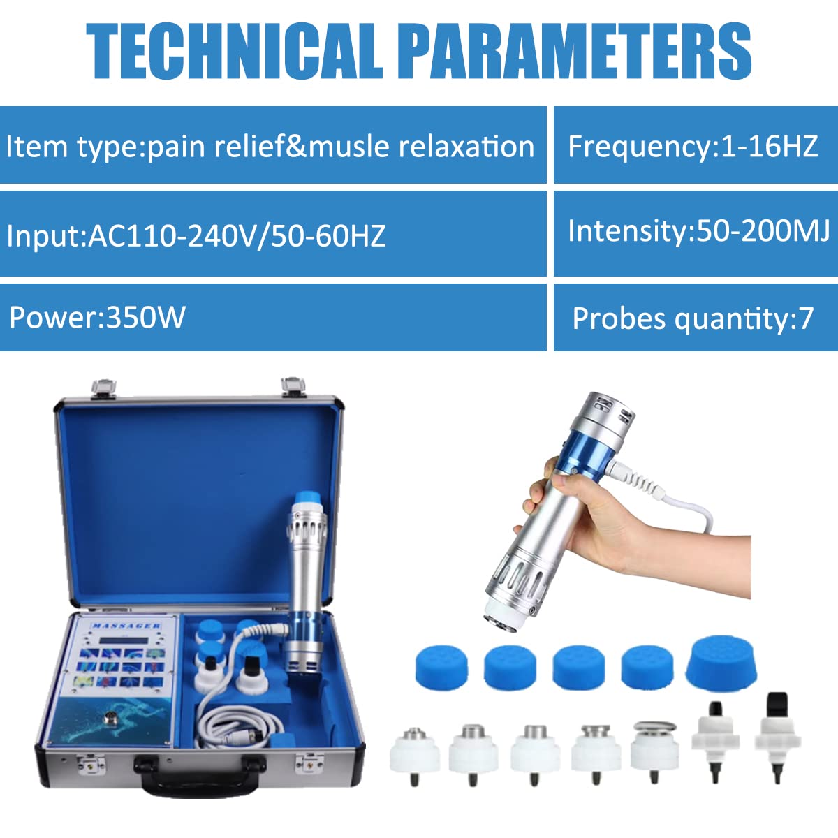 Extracorporeal Shockwave Therapy Machine for Pain Relief - Deep Tissue Massager for Muscle Relaxation, Erectile Dysfunction & Sports Injury Recovery - Home & Clinic Use