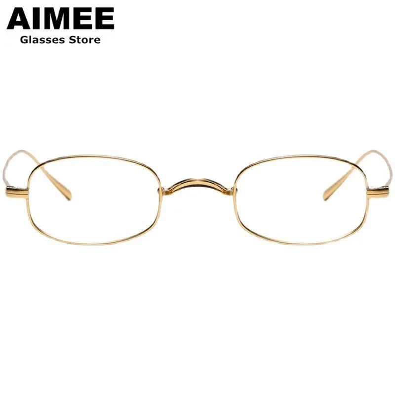 Aimee Unisex Full Rim Small Square Titanium Eyeglasses 1256 - Lightweight & Durable Frame for Reading, Computer Use & Everyday Wear