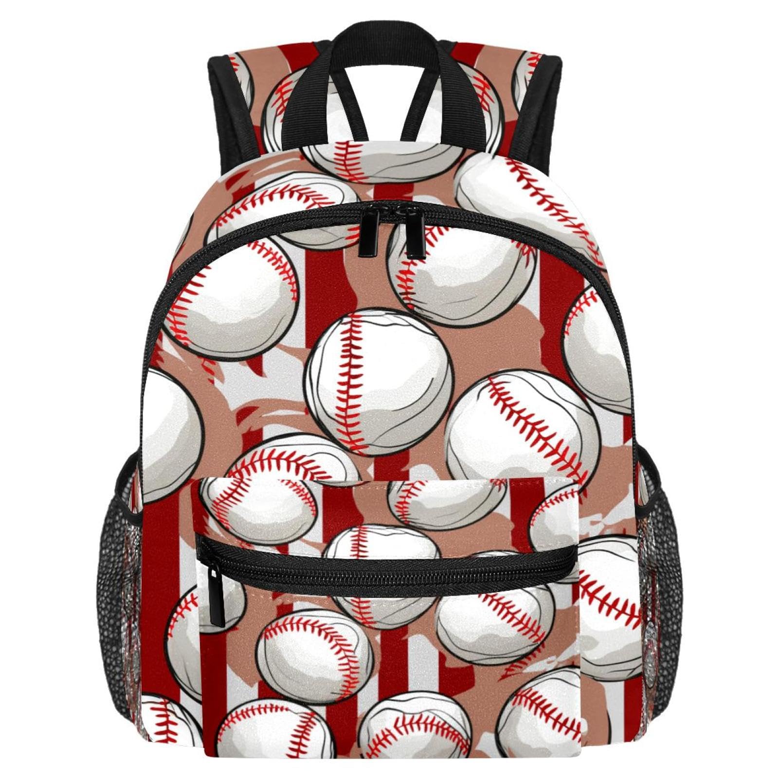 Stylish Baseball Red Stripes Backpack for Women & Men - Durable Travel Backpack for Commuting, Hiking & College Campus Use