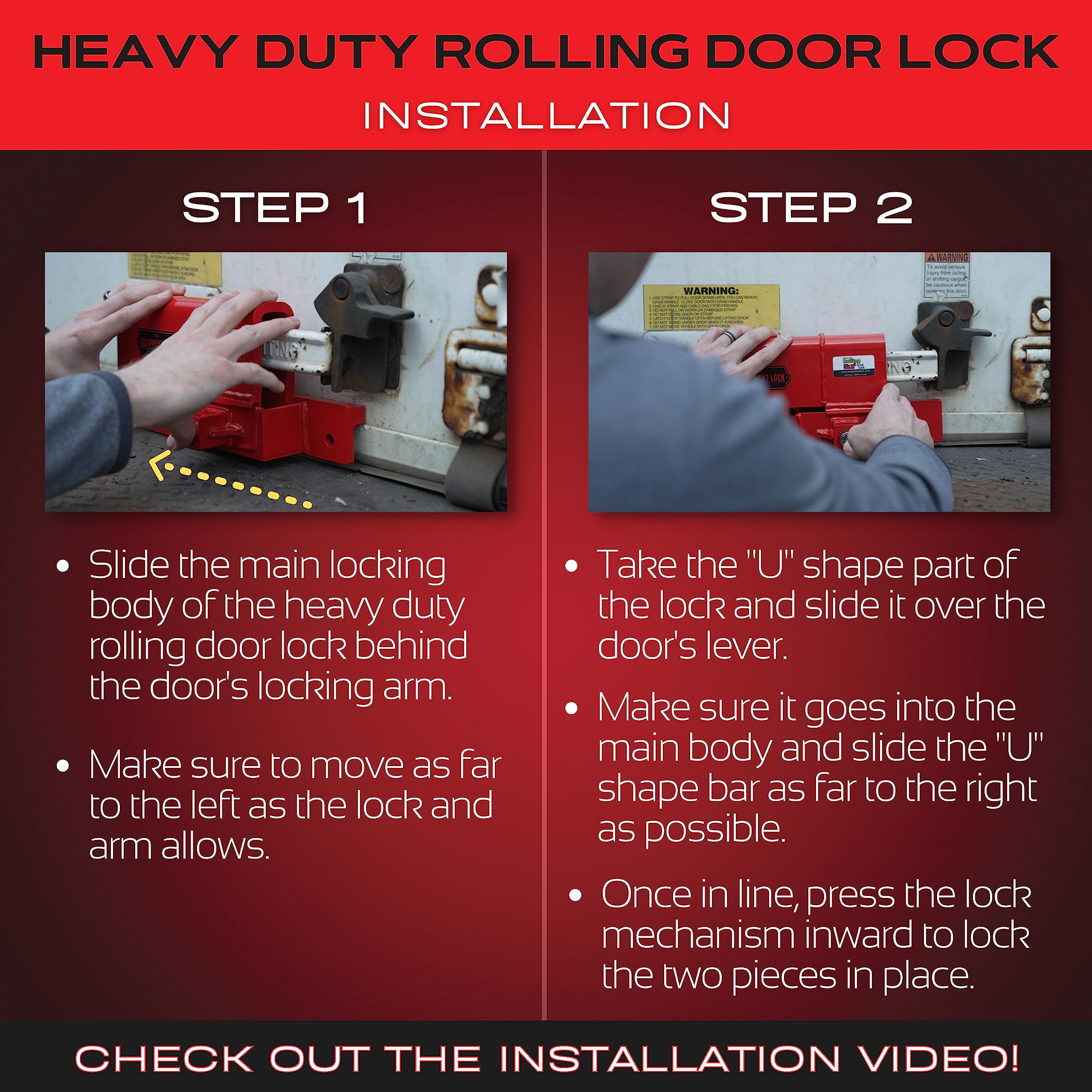 Heavy Duty Rolling Door Lock - Maximum Security Storage Container Lock for Box Trucks & Trailers - Keyed Differently for Enhanced Protection | Ideal for Warehouses, Shipping Containers, and Commercial Vehicles