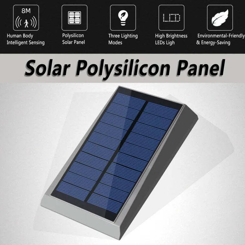 Solar Powered LED Outdoor Wall Light with Motion Sensor - Weatherproof Security Lighting for Porch, Garden, Garage & Pathway