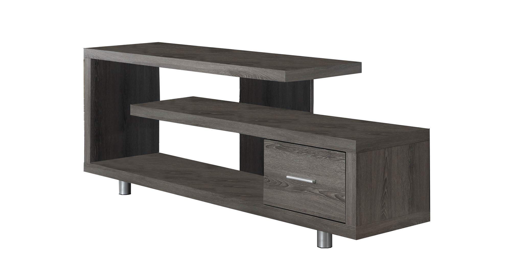 Offex Contemporary 60 Inch TV Stand with Storage Drawer - Dark Taupe Modern Entertainment Center for Living Room, Bedroom & Home Theater