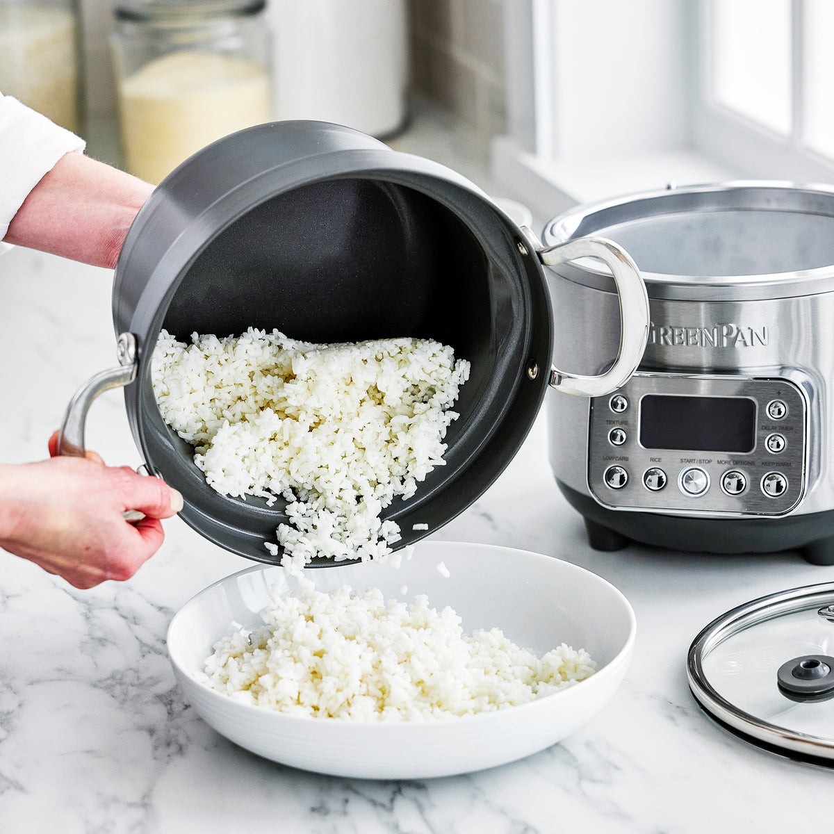 Premium 10-Cup Low Carb Rice Cooker - Stainless Steel Multi-Cooker for Healthy Grains & Rice | Perfect for Keto, Paleo & Diabetic Diets | Ideal for Home, Office & Meal Prep