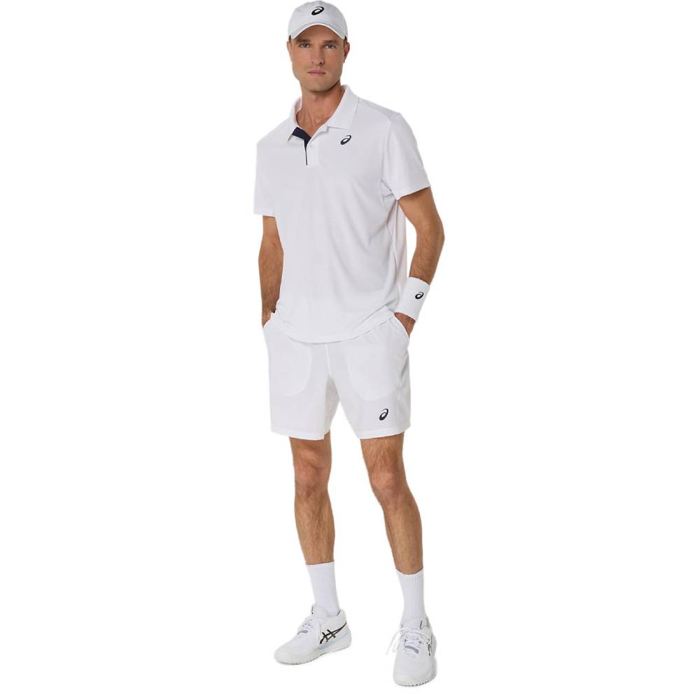ASICS Men's Court 7 Inch Athletic Shorts - Breathable Quick-Dry Tennis & Running Shorts for Men (Brilliant White) | Perfect for Gym, Workout & Casual Wear