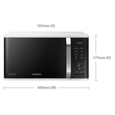 Samsung MG23K3575AW 800W 23L White Microwave Oven with Grill - Perfect for Small Kitchens, Dorms & Quick Meals