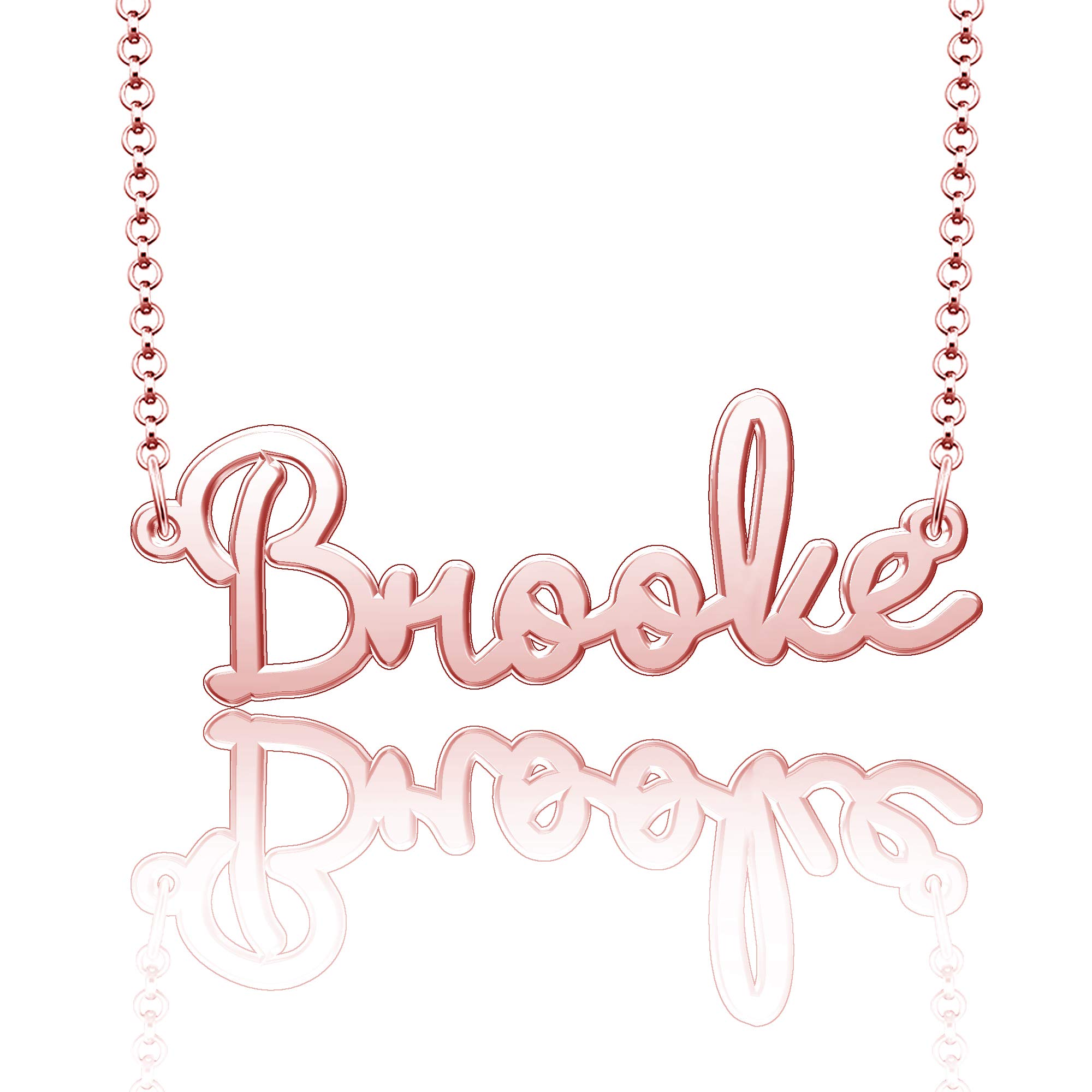 LoEnMe Personalized Rose Gold Plated Sterling Silver Name Necklace - Women's Custom Bear & Arrow Beaded Jewelry for Gifts, Anniversaries & Everyday Wear
