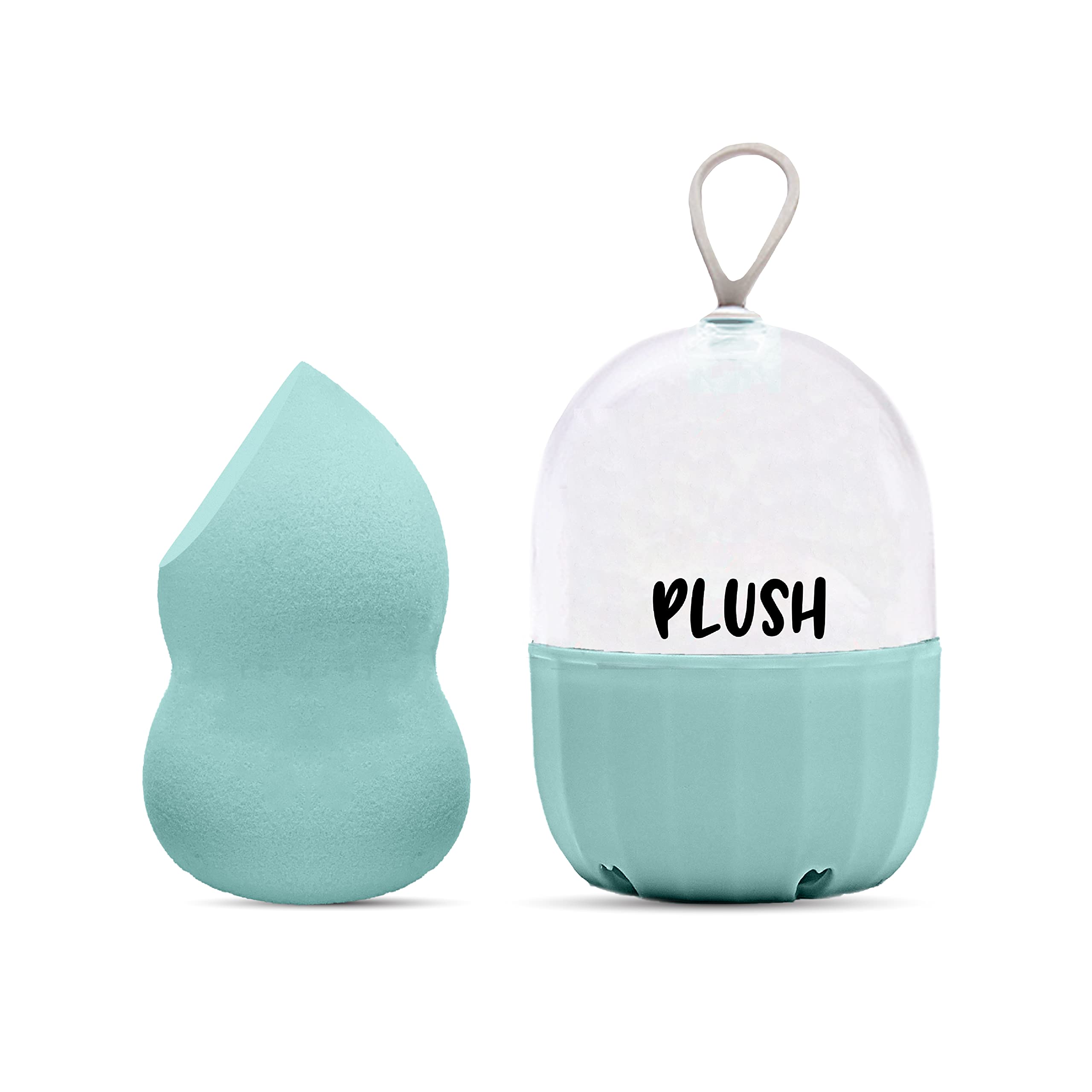 Premium Pear-Shaped Beauty Blender Sponge - Soft Tiffany Blue Makeup Sponge with Travel Case | Saves 60% Foundation | Vegan & Cruelty-Free Microfiber Blender for Liquid, Powder & Cream Makeup | Perfect for Professional Makeup Artists & Everyday Use